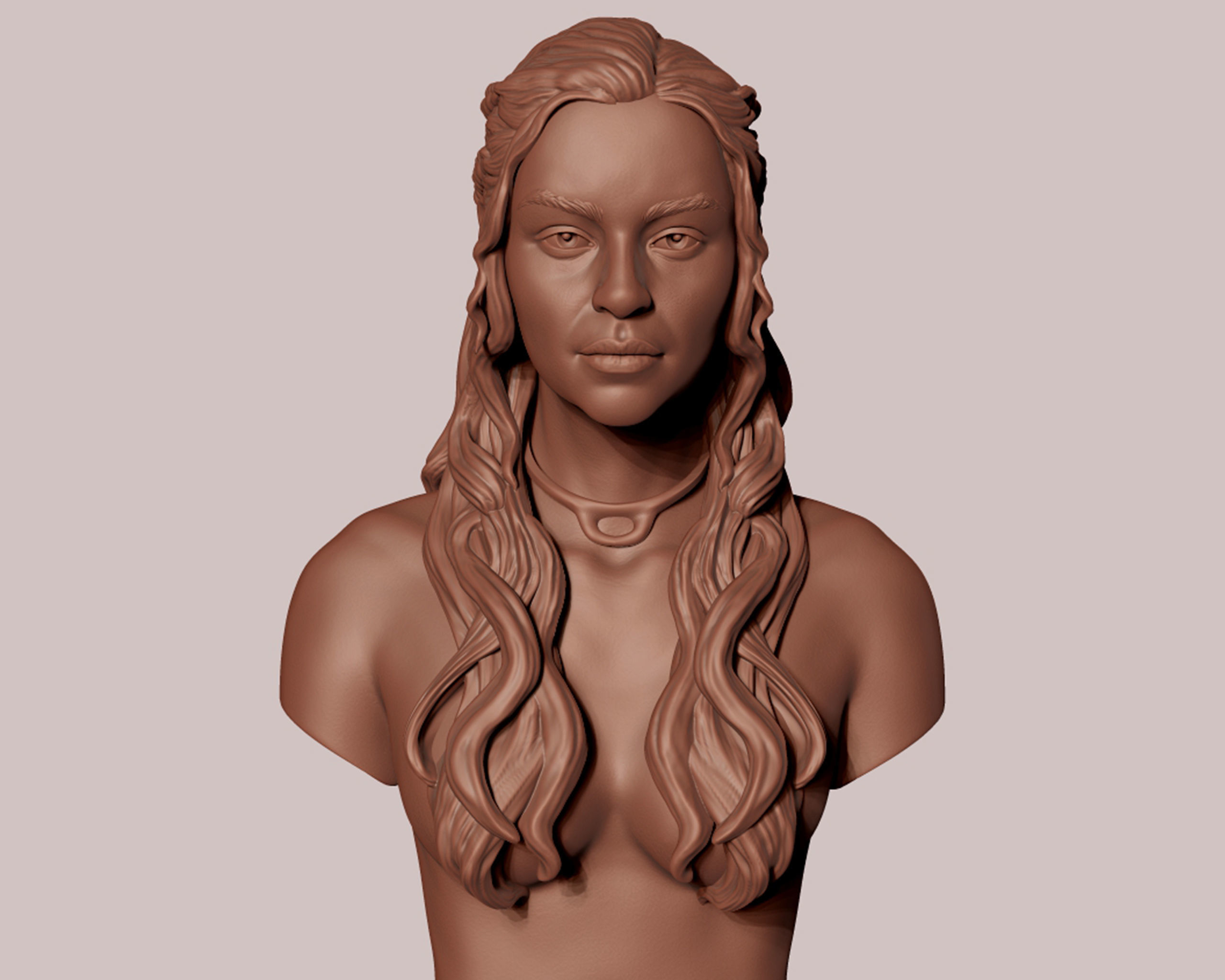 Emilia Clarke portrait Sculpture 3D print model_15