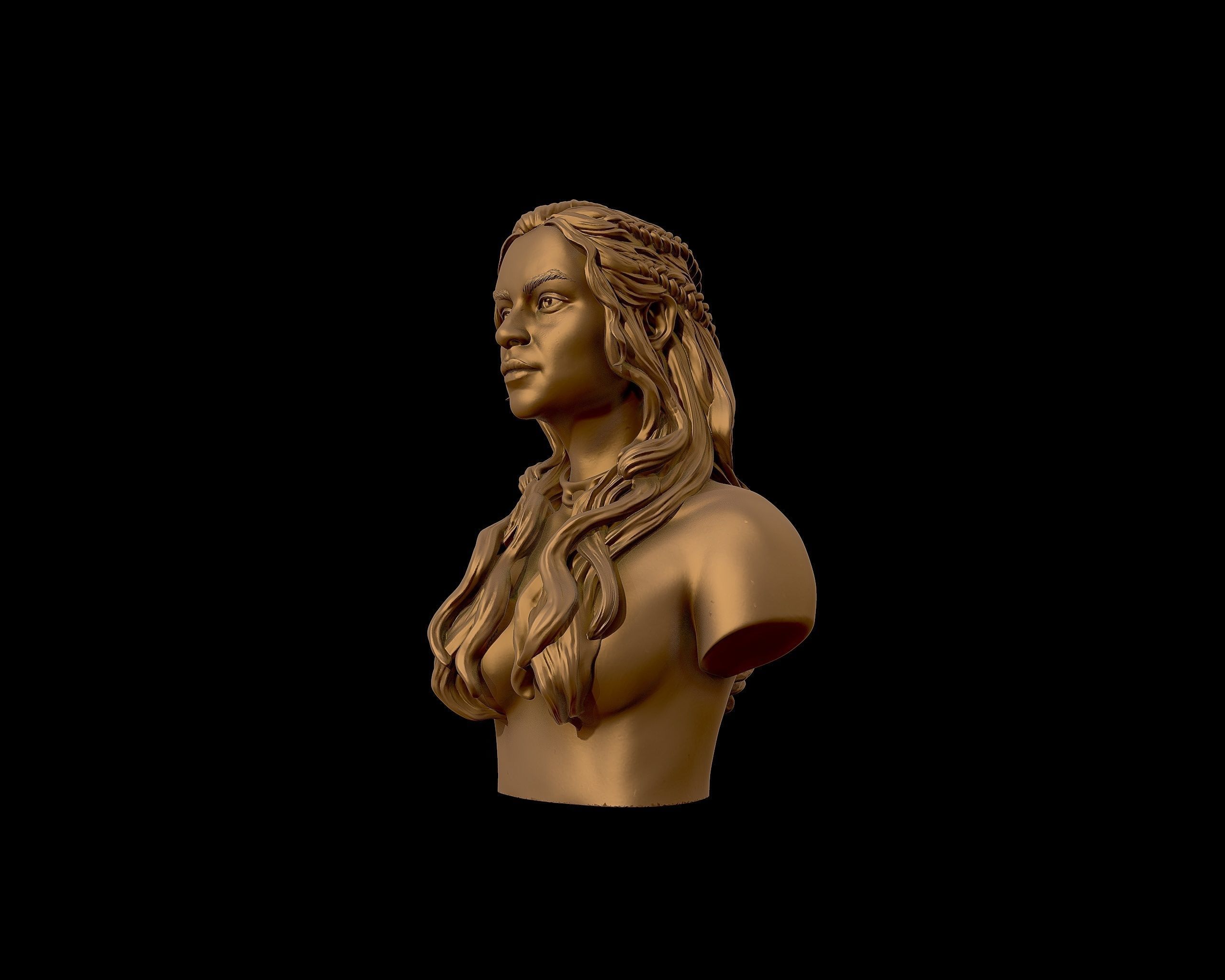 Emilia Clarke portrait Sculpture 3D print model_30