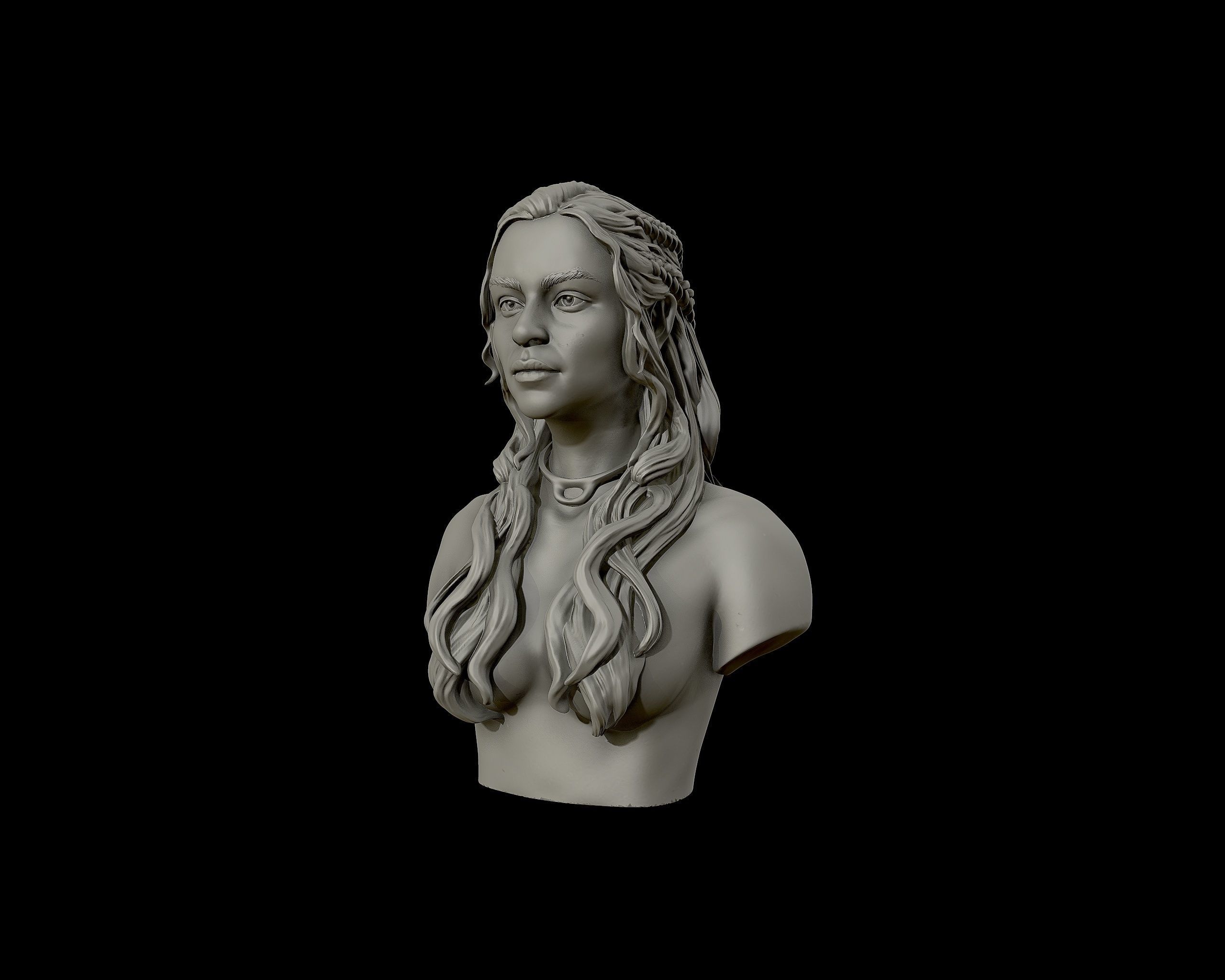 Emilia Clarke portrait Sculpture 3D print model_26