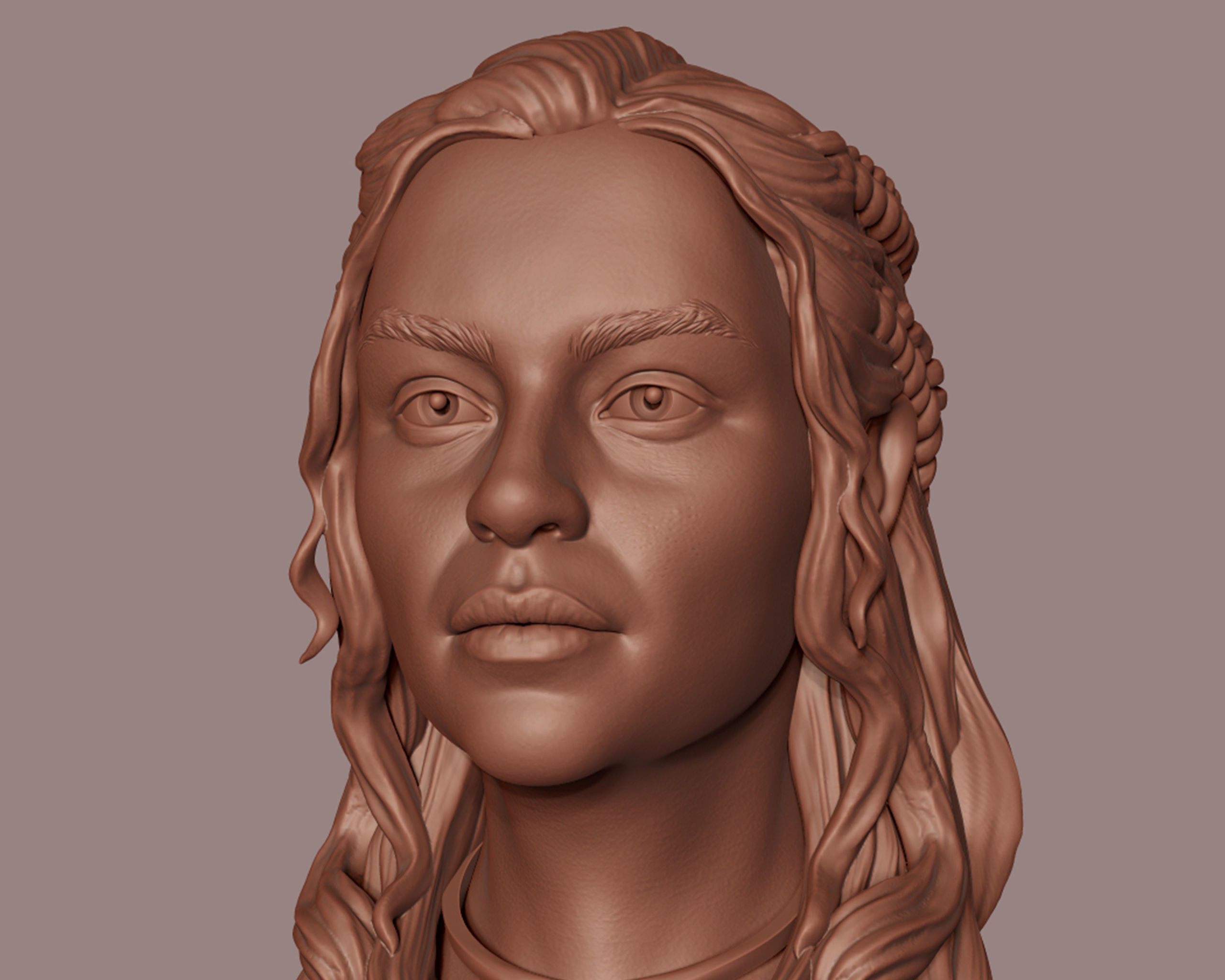 Emilia Clarke portrait Sculpture 3D print model_19