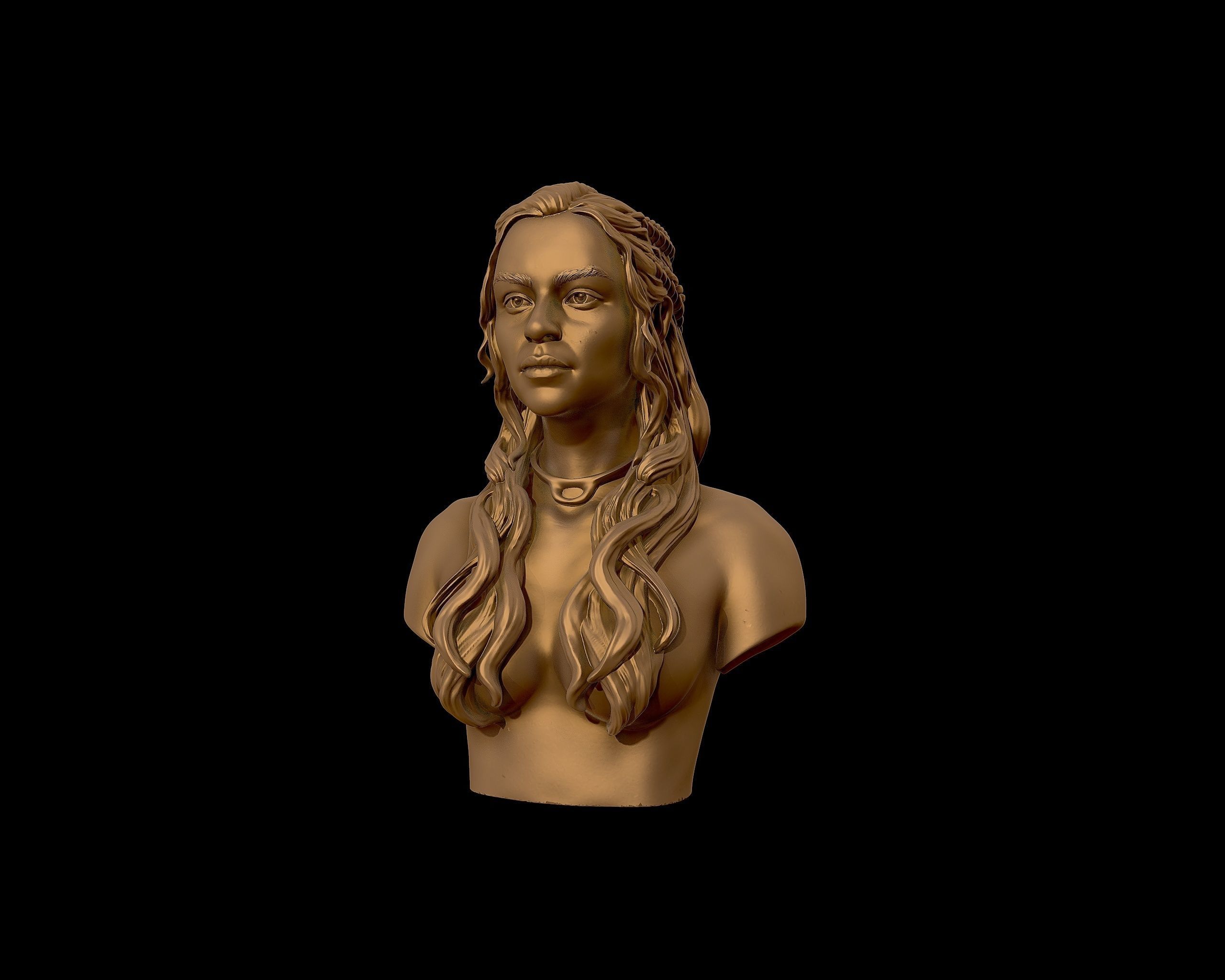 Emilia Clarke portrait Sculpture 3D print model_29