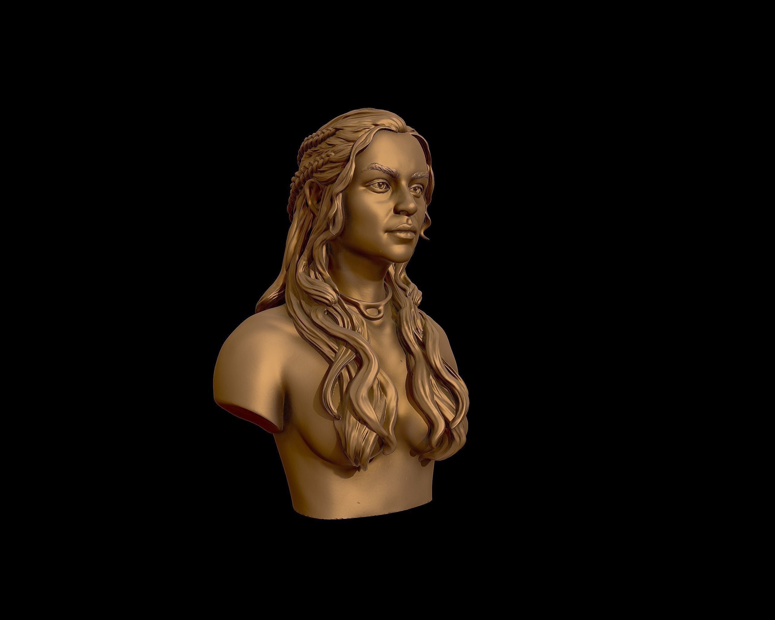 Emilia Clarke portrait Sculpture 3D print model_28