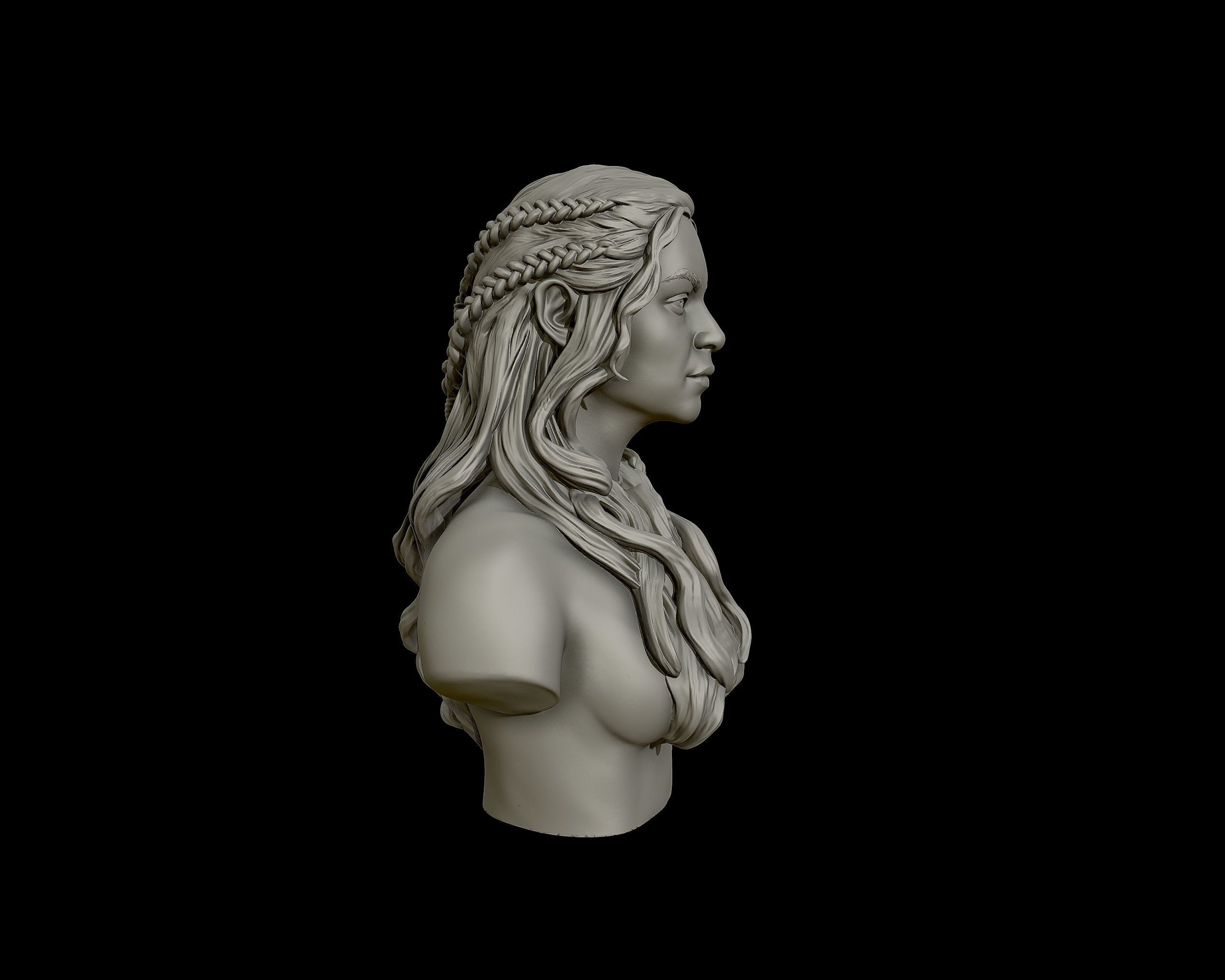 Emilia Clarke portrait Sculpture 3D print model_24