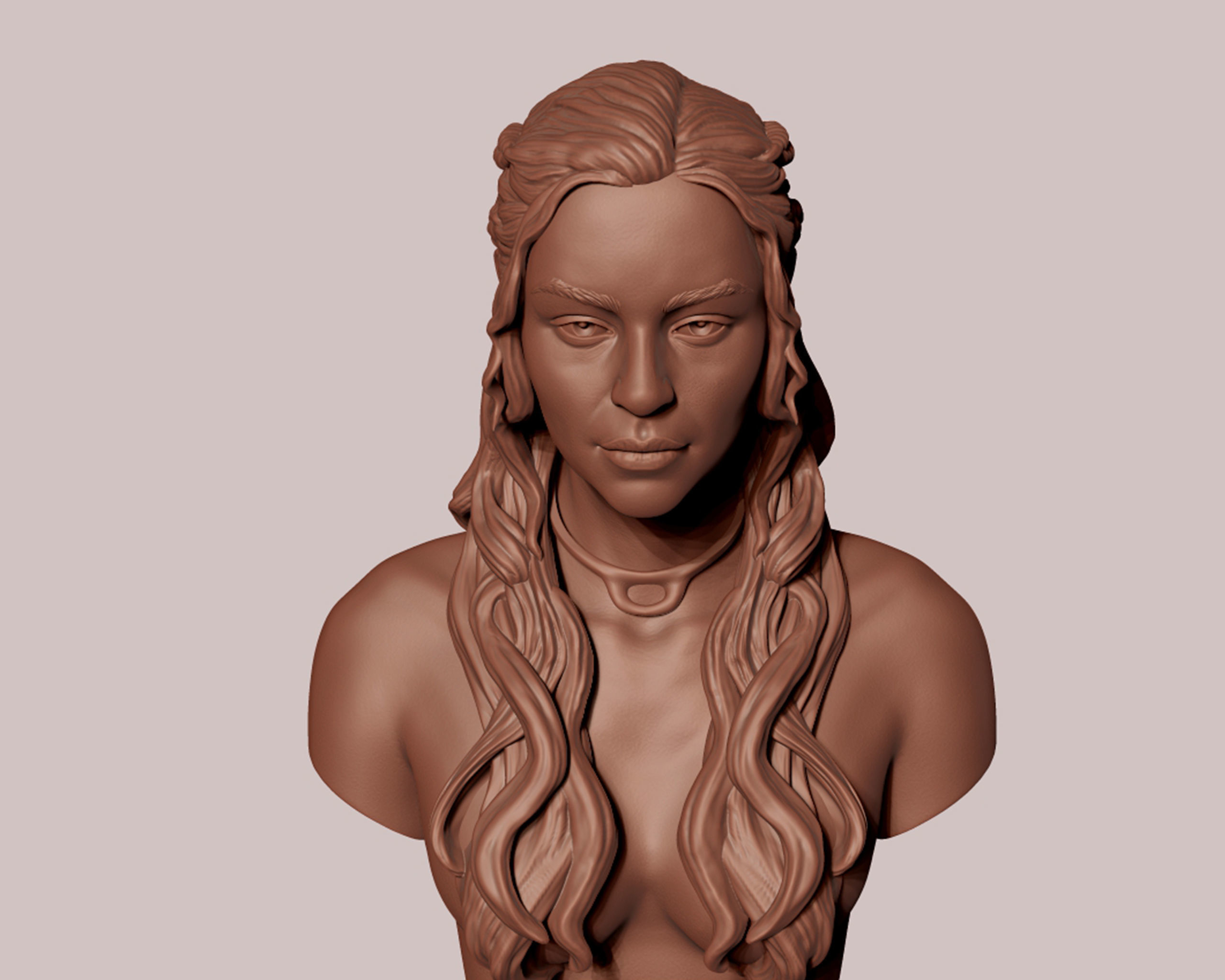 Emilia Clarke portrait Sculpture 3D print model_16