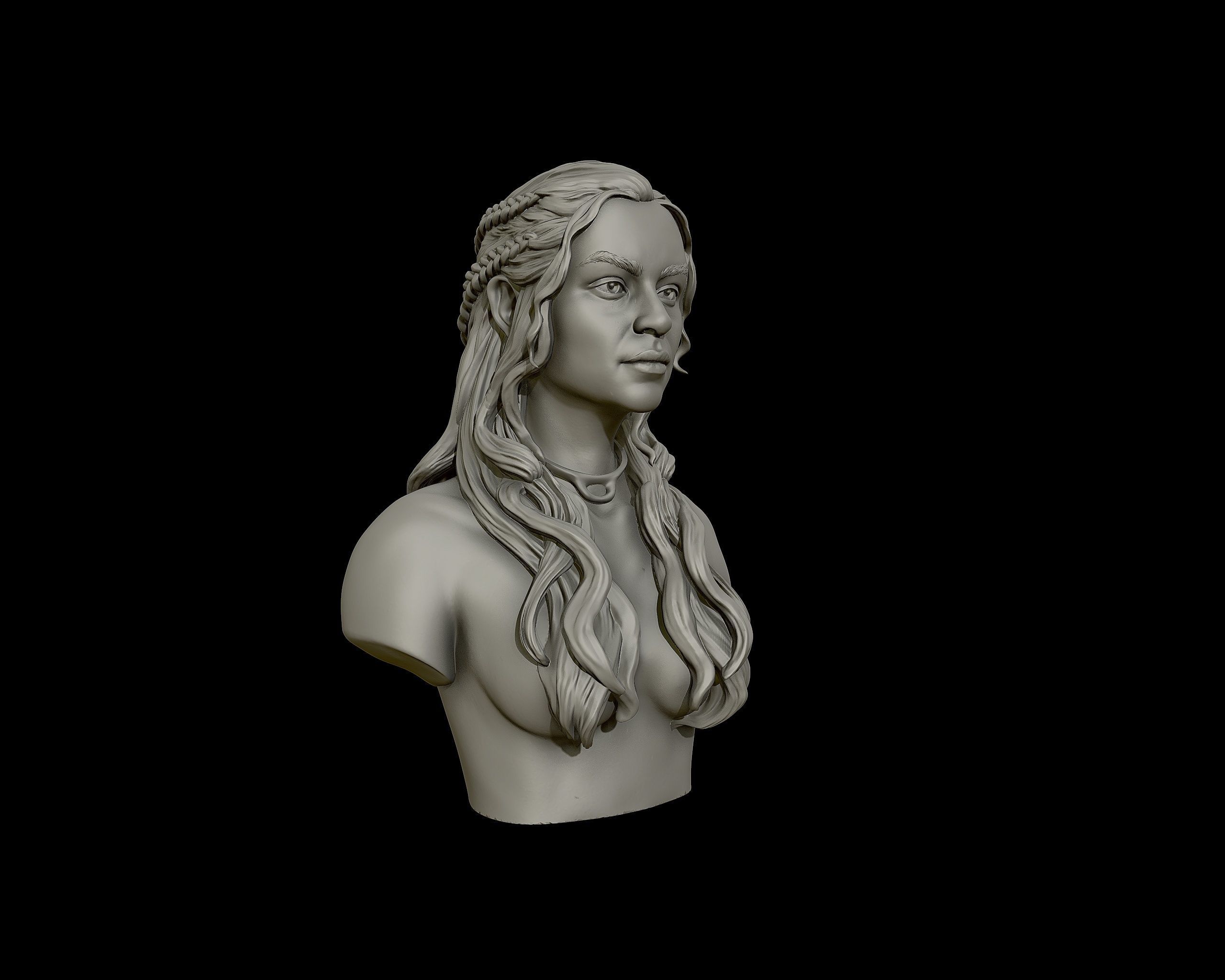 Emilia Clarke portrait Sculpture 3D print model_21