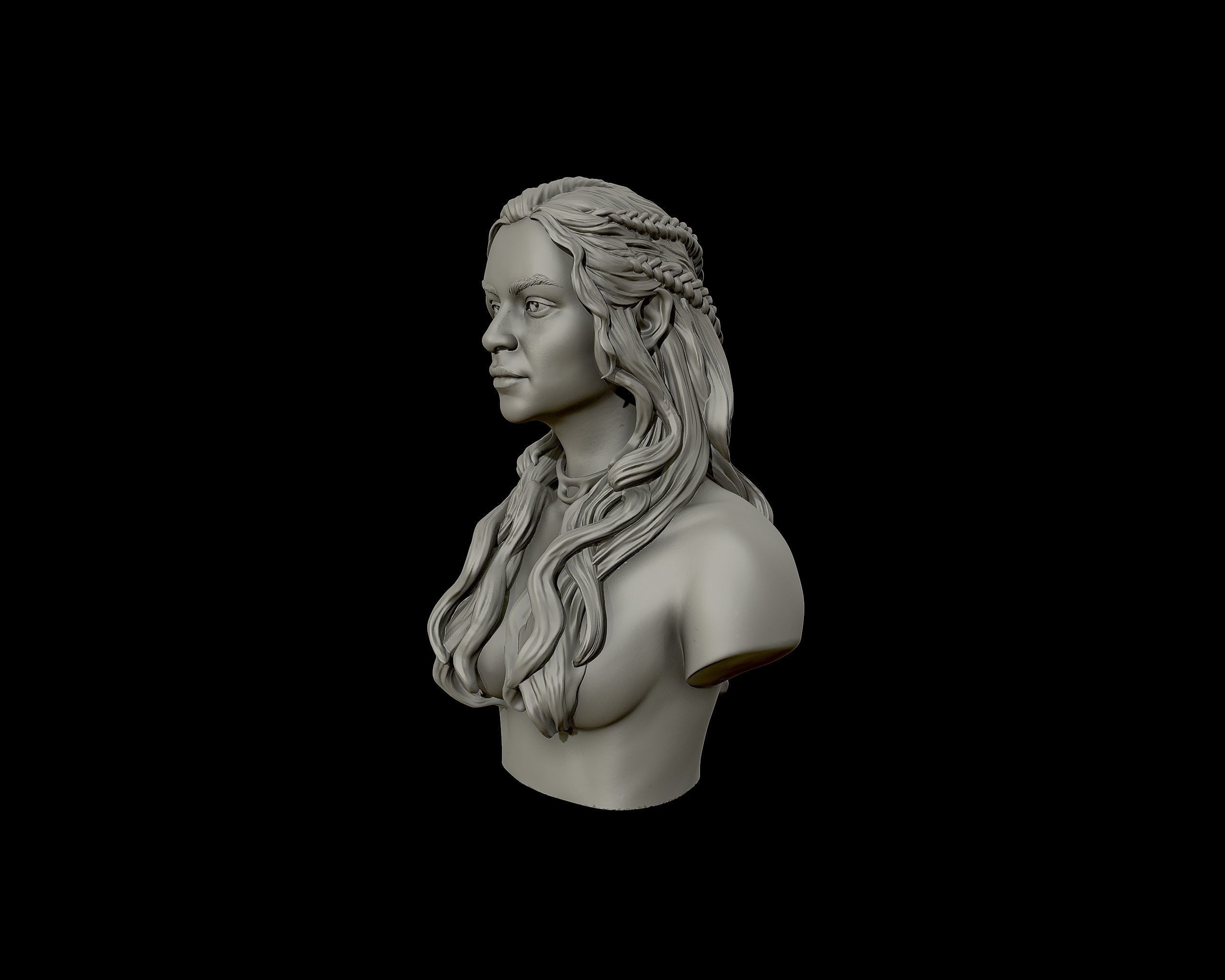 Emilia Clarke portrait Sculpture 3D print model_22