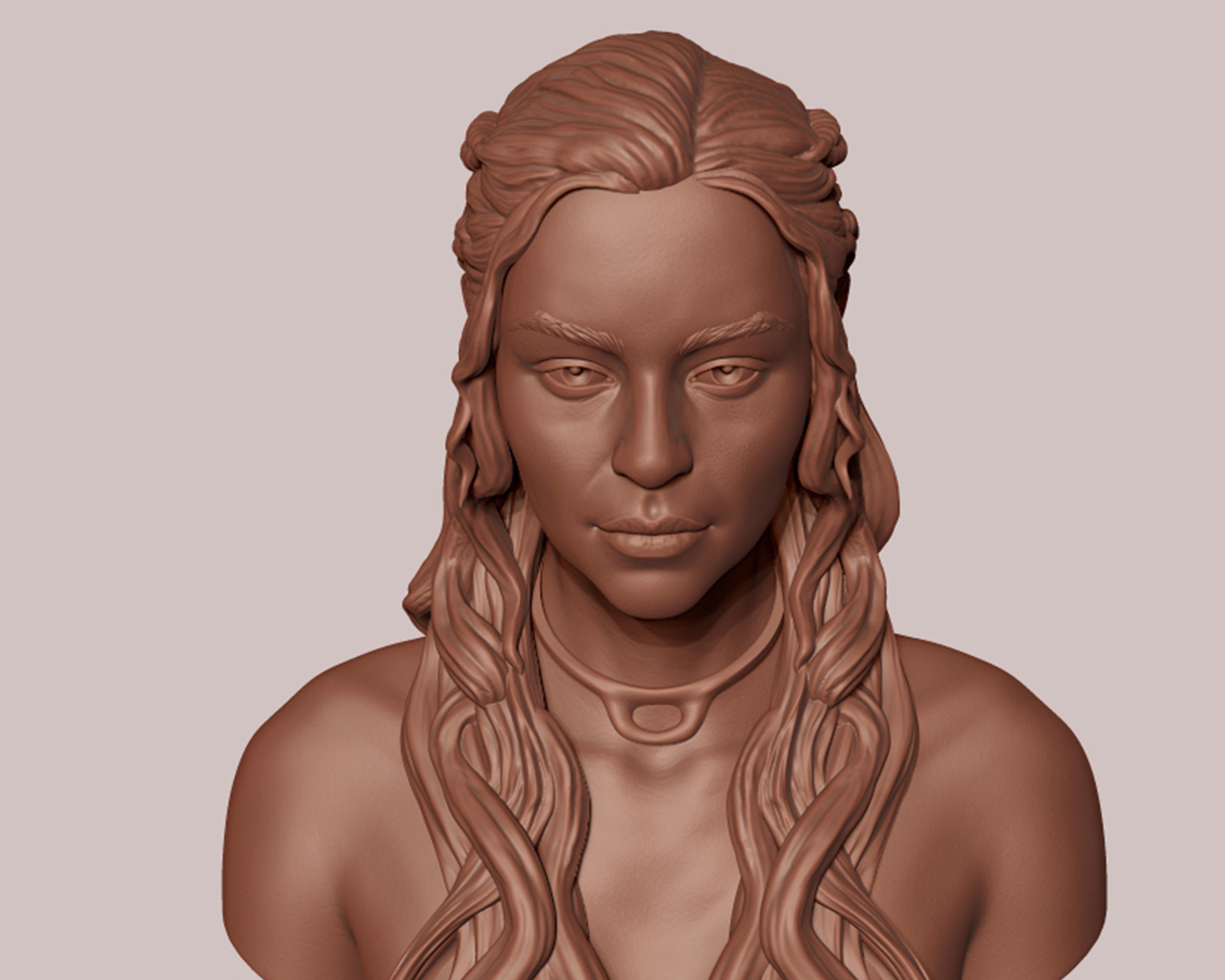 Emilia Clarke portrait Sculpture 3D print model_17