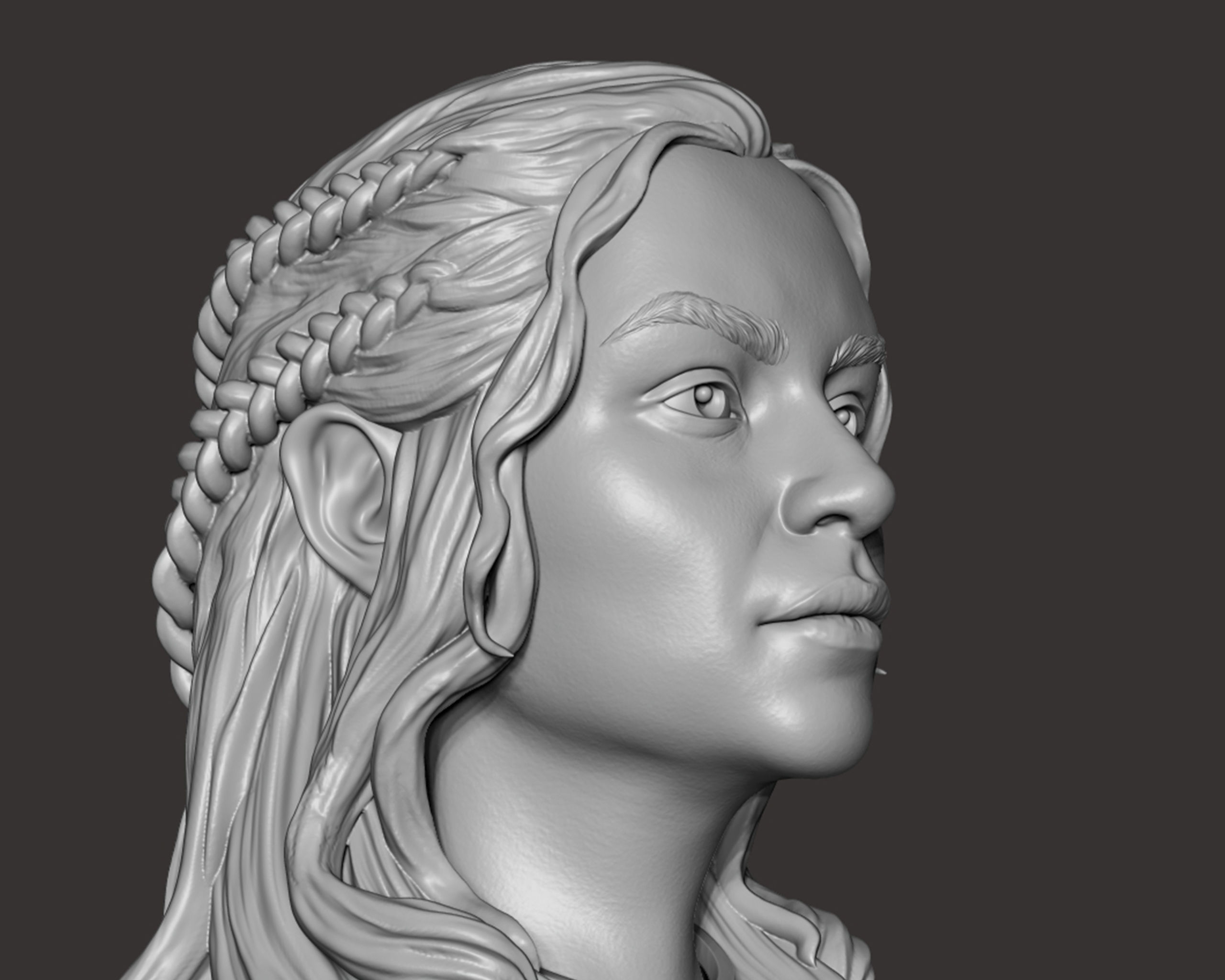Emilia Clarke portrait Sculpture 3D print model_13