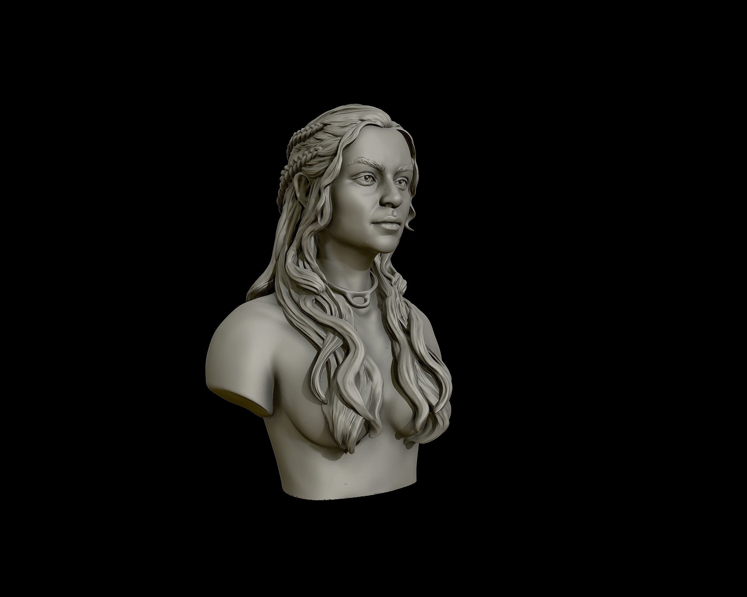 Emilia Clarke portrait Sculpture 3D print model_27