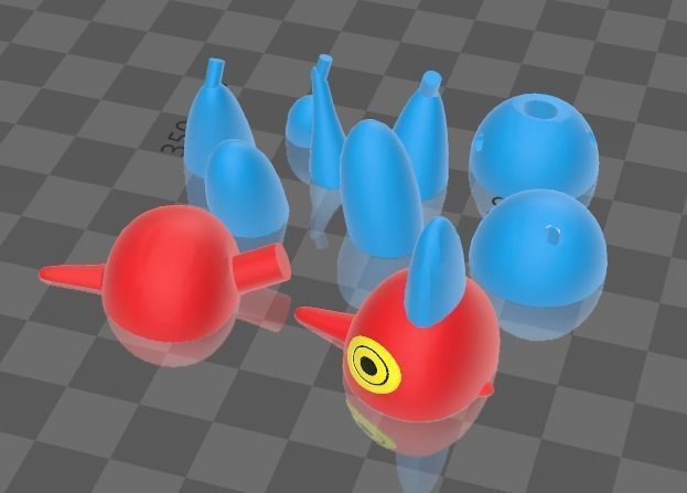 Pokemon Porygon Z 3D Model 70 mm with Base 3D print model_10