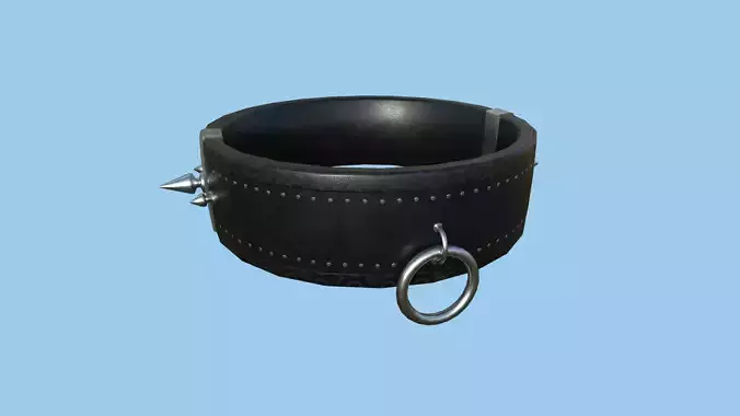 Gothic Choker Collar 01 Black Metal - Character Design Fashion Low-poly 3D model