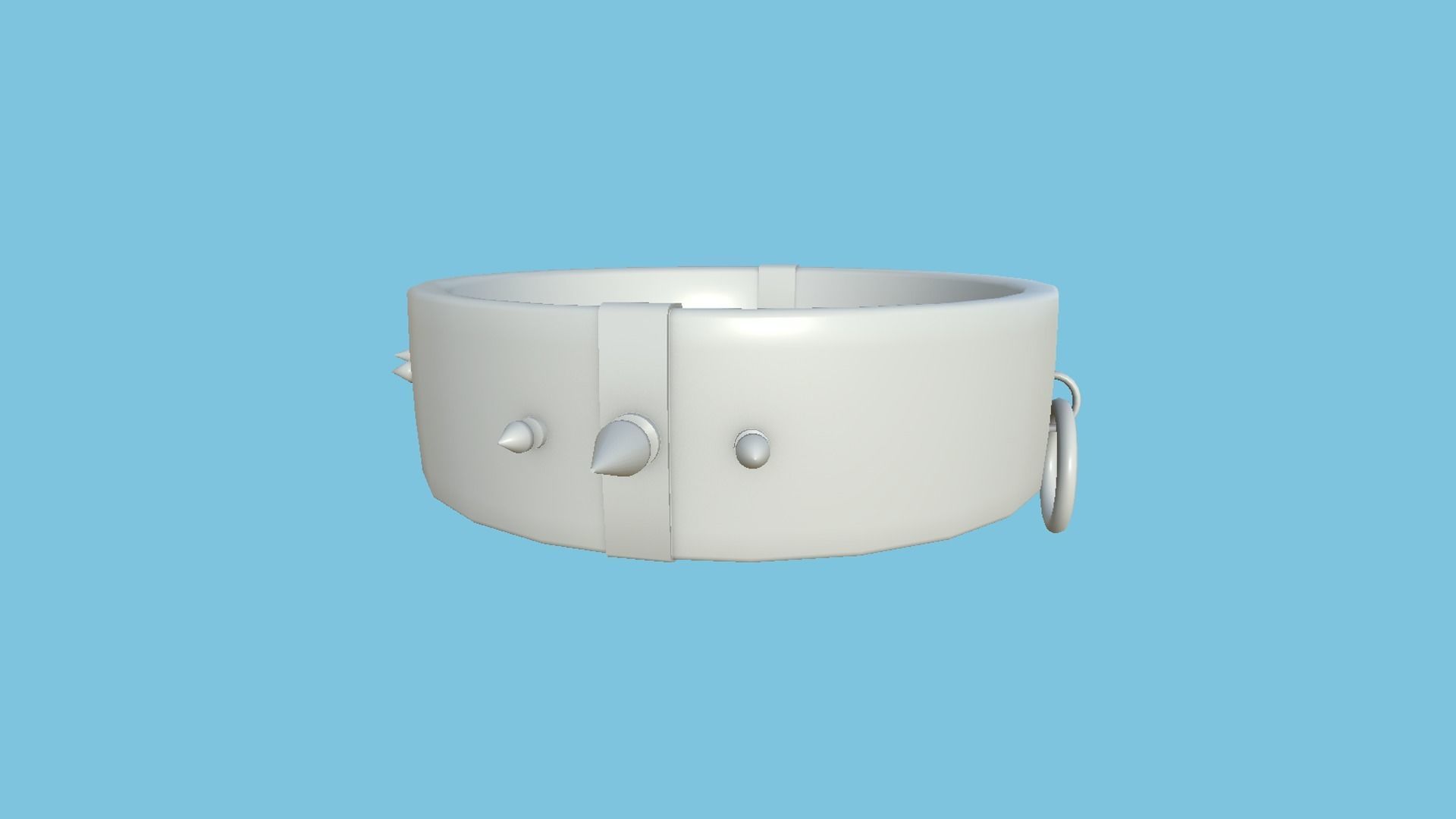 Gothic Choker Collar 01 Black Metal - Character Design Fashion Low-poly 3D model_9