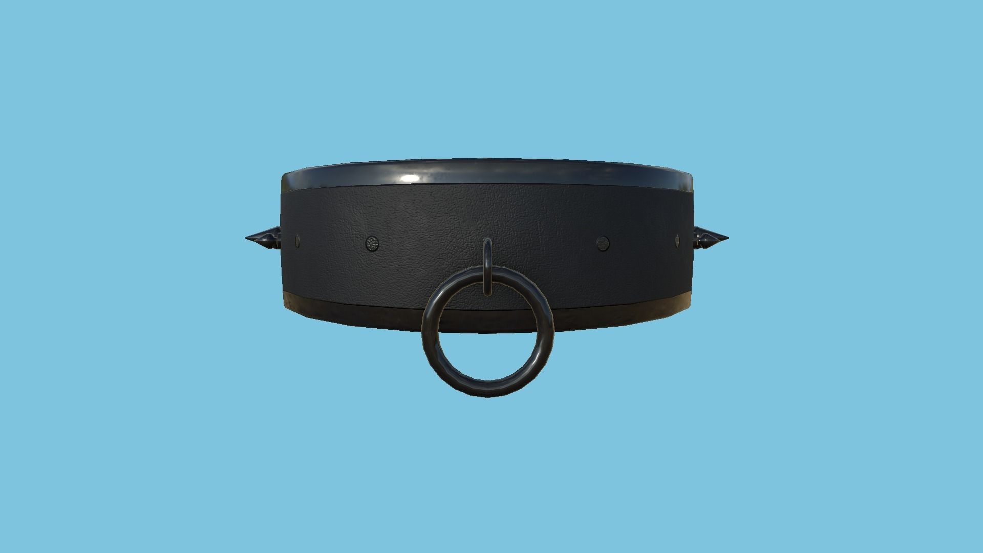 Gothic Choker Collar 02 Full Black - Character Design Fashion Low-poly 3D model_1