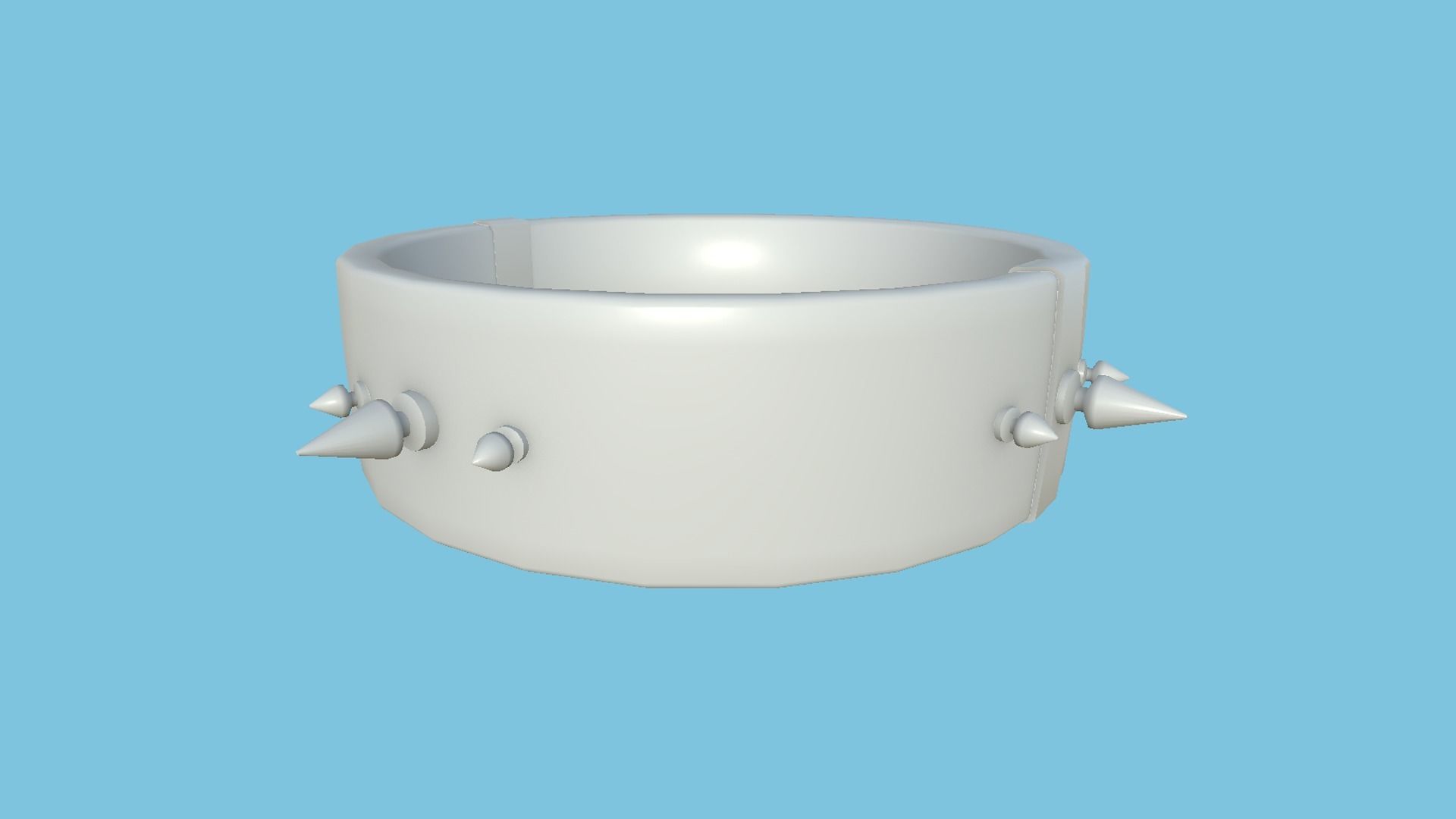 Gothic Choker Collar 02 Full Black - Character Design Fashion Low-poly 3D model_10