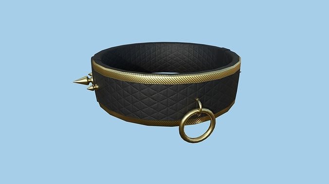 Gothic Choker Collar 03 - Black Gold - Character Design Fashion Low-poly 3D model