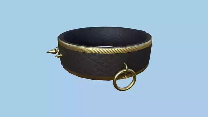 Gothic Choker Collar 03 - Black Gold - Character Design Fashion Low-poly 3D model