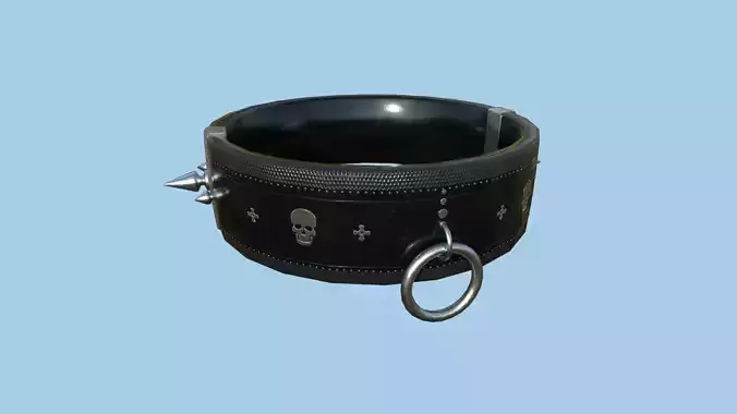 Gothic Choker Collar 05 Black Skull - Character Design Fashion Low-poly 3D model