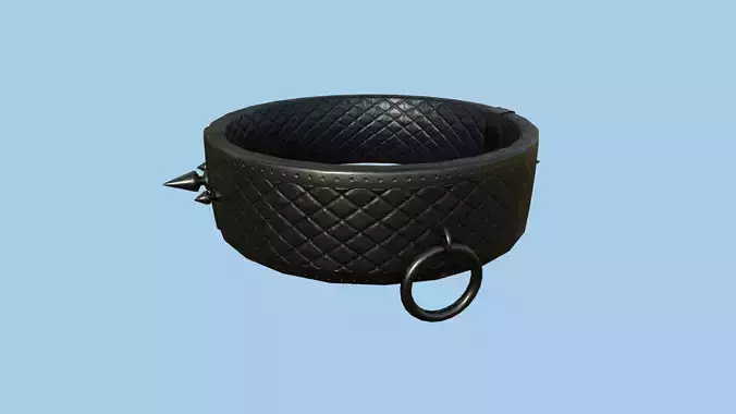 Gothic Choker Collar 06 Black Cobalt - Character Design Fashion Low-poly 3D model