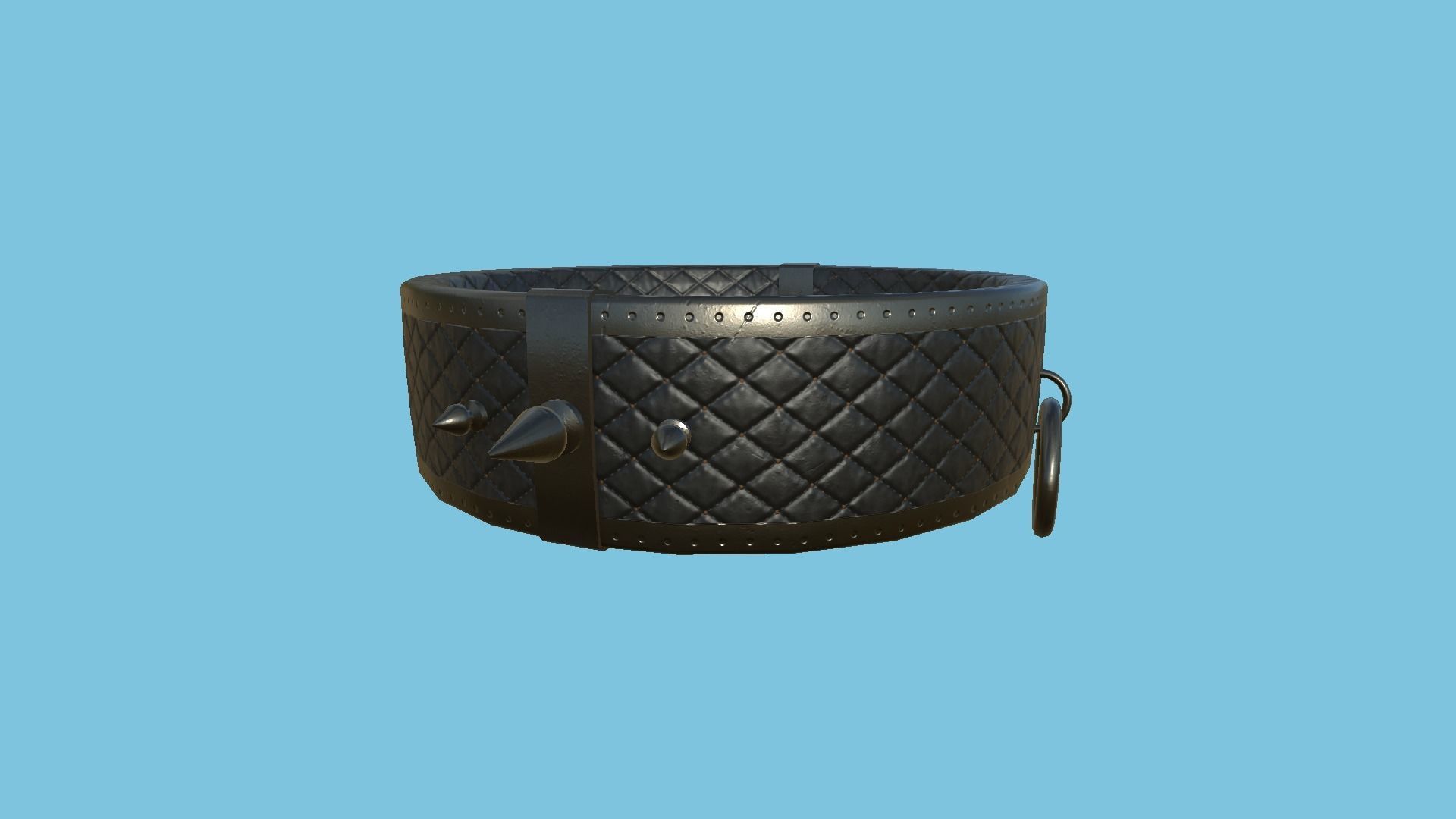 Gothic Choker Collar 06 Black Cobalt - Character Design Fashion Low-poly 3D model_2
