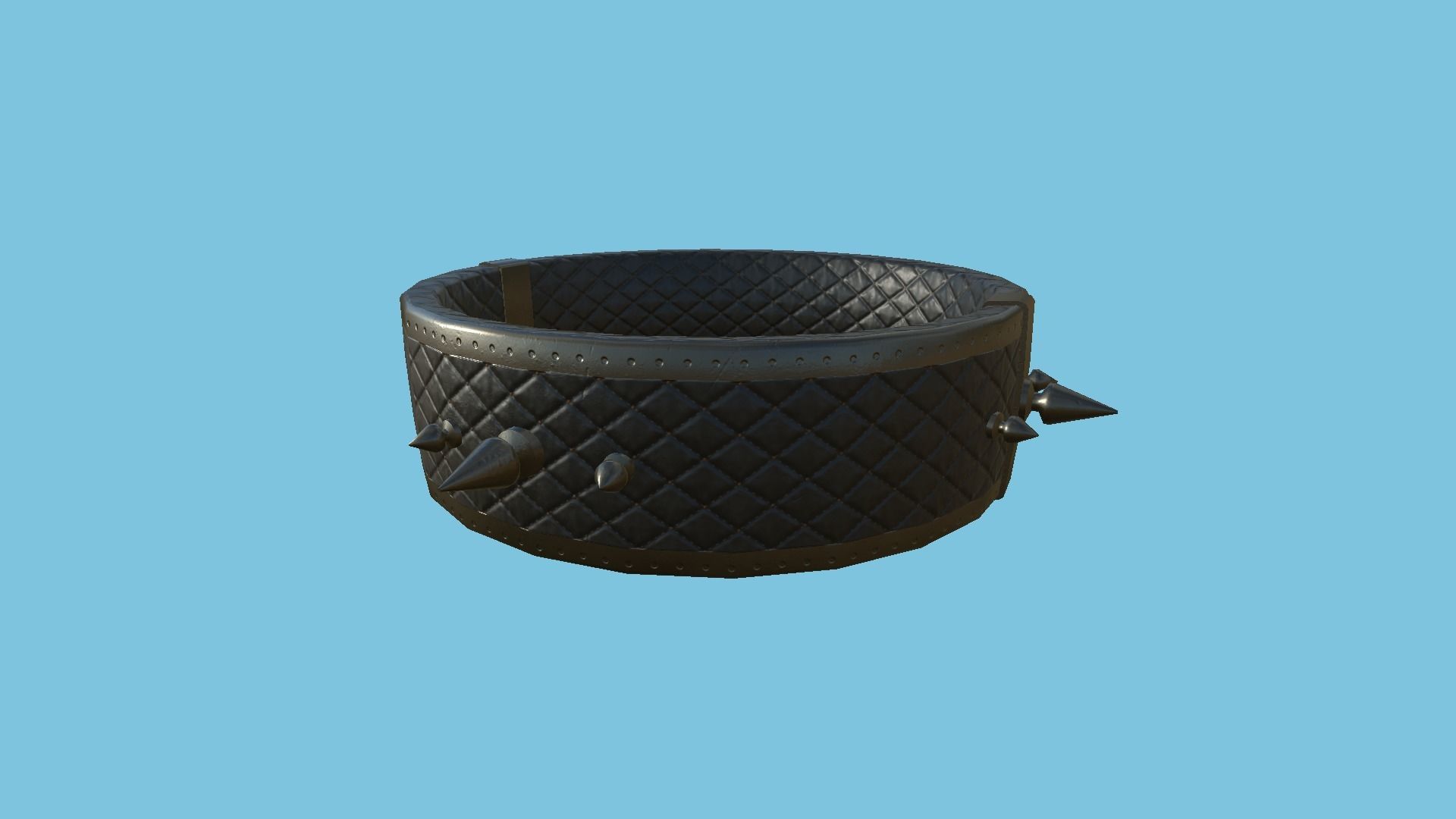 Gothic Choker Collar 06 Black Cobalt - Character Design Fashion Low-poly 3D model_3