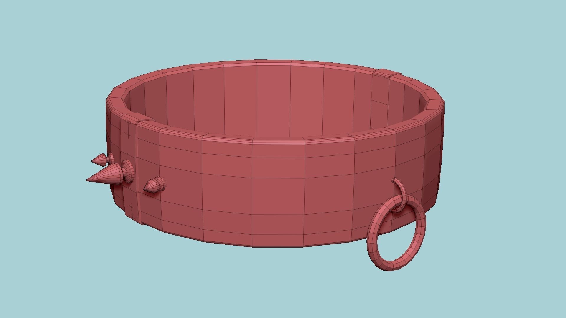 Gothic Choker Collar 07 Black Moon - Character Design Fashion Low-poly 3D model_8