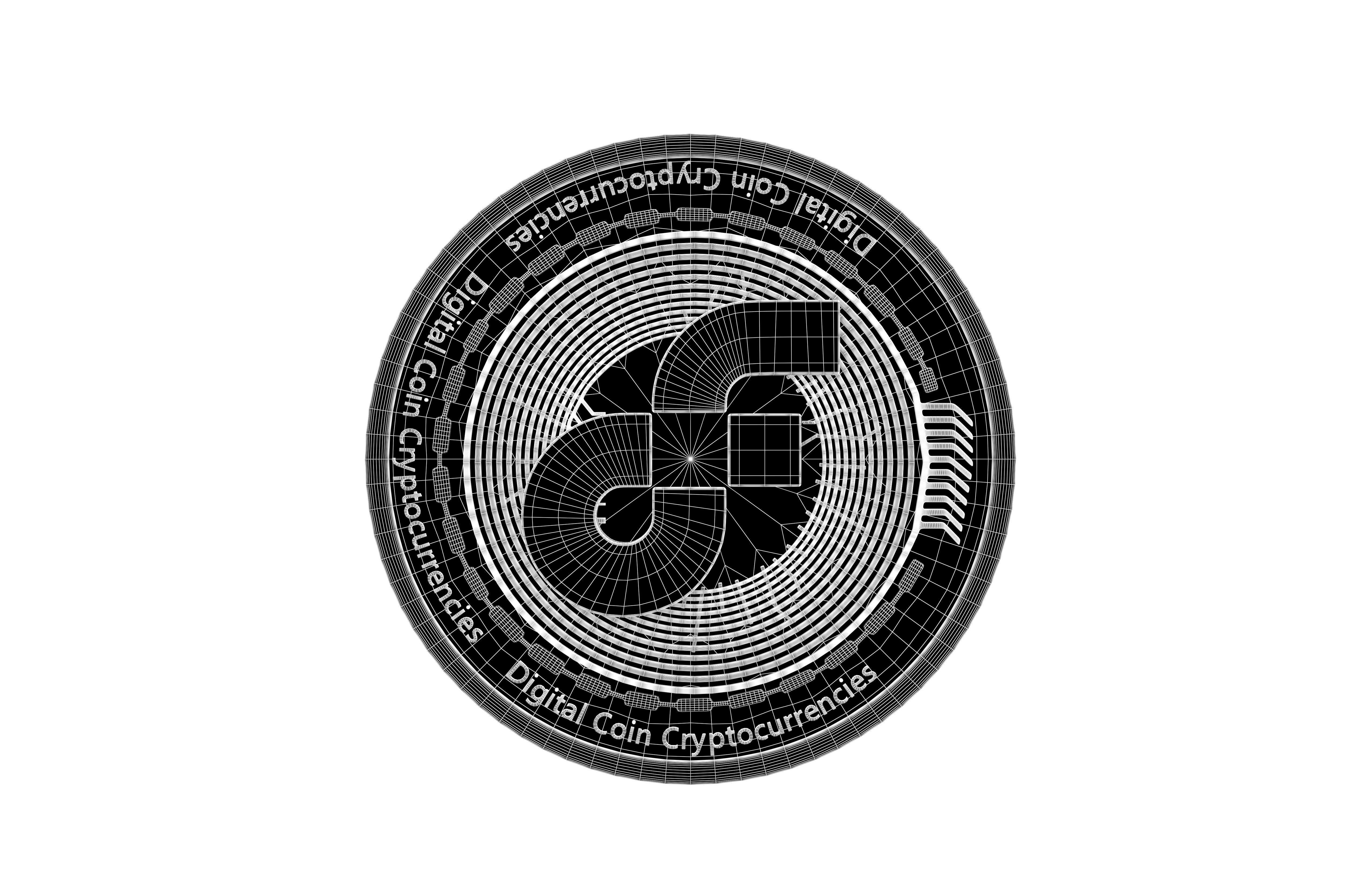 Flow Coin v3 001 Low-poly 3D model_4