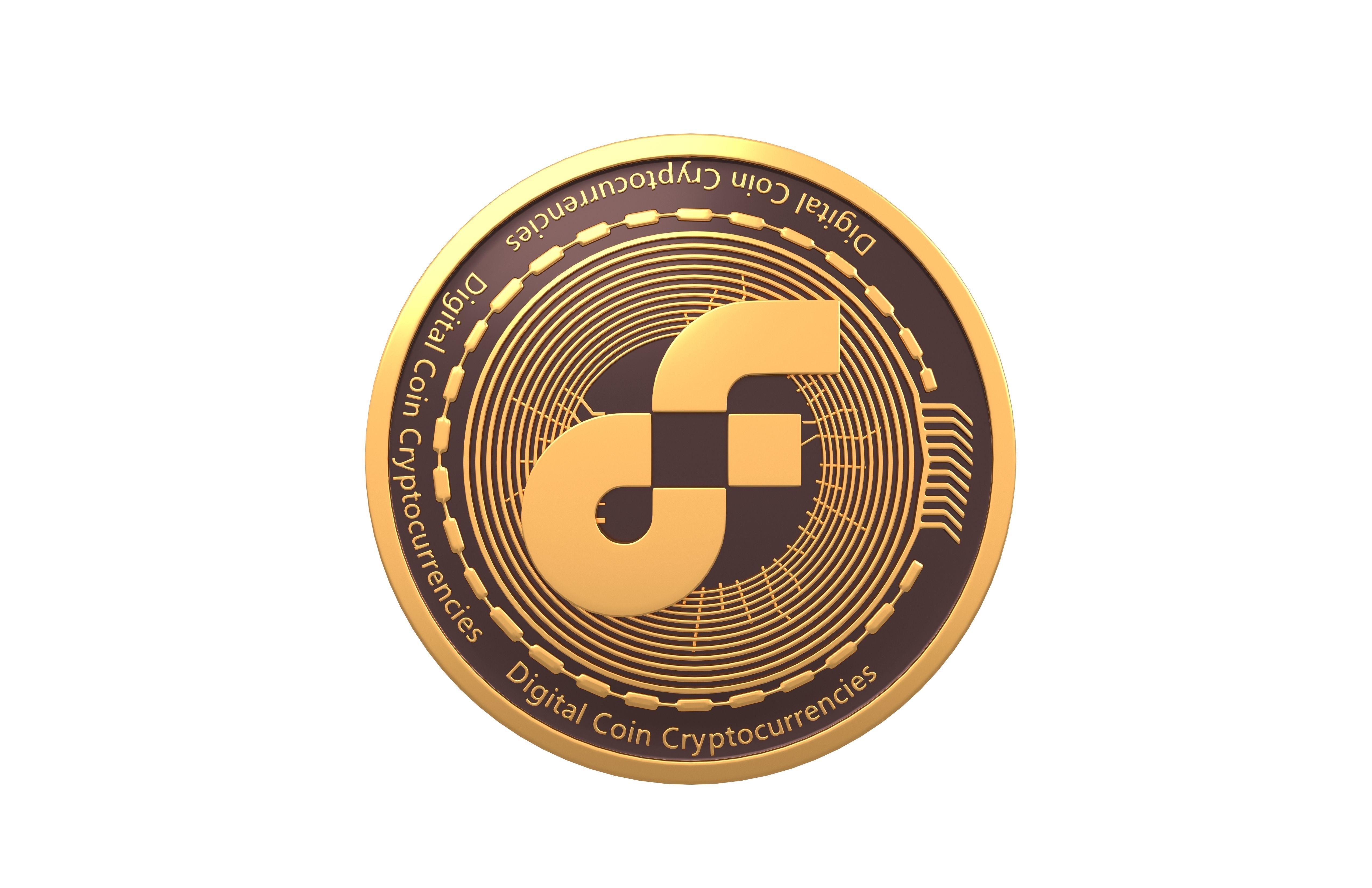 Flow Coin v3 001 Low-poly 3D model_3