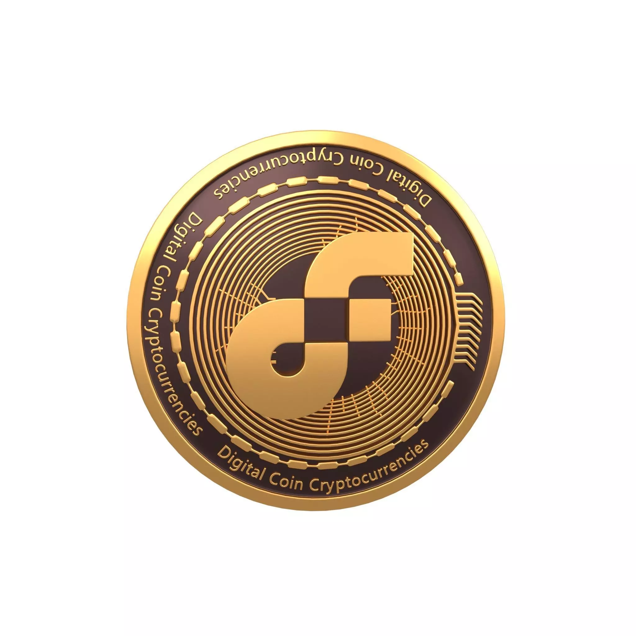 Flow Coin v3 001 Low-poly 3D model_0