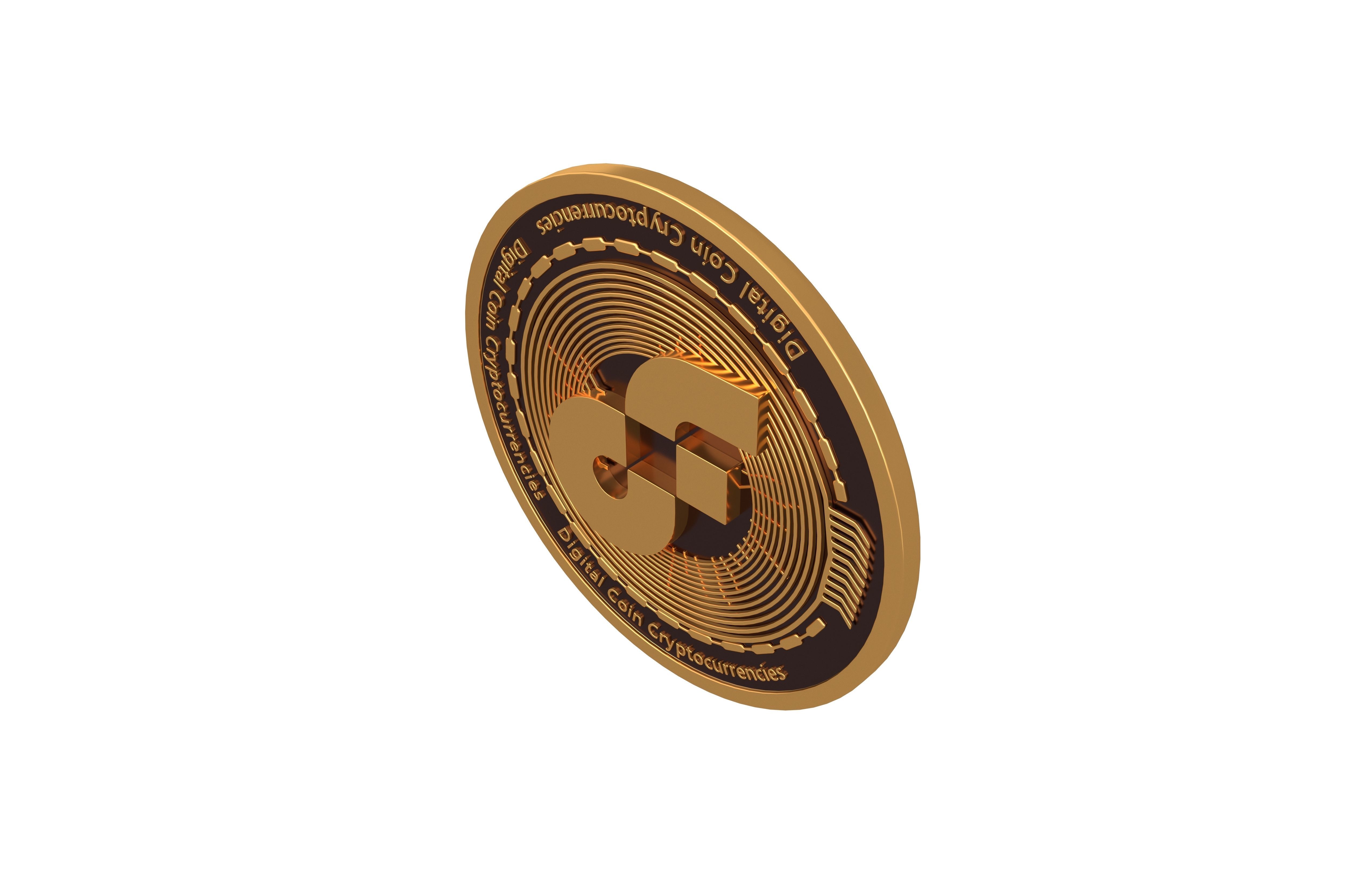 Flow Coin v3 001 Low-poly 3D model_1
