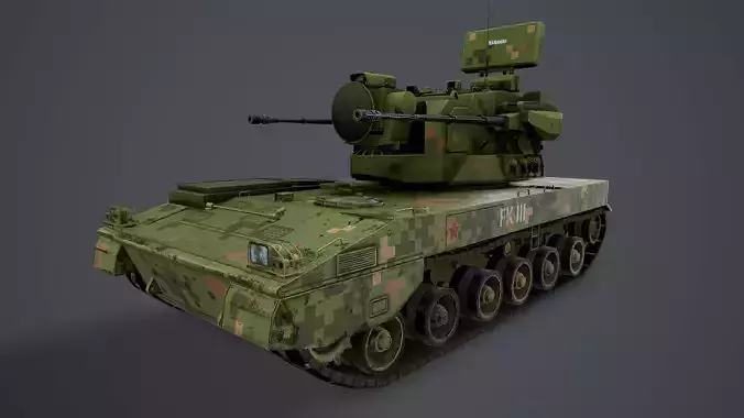 PGZ-09 SPAAG Chinese Low-poly 3D model