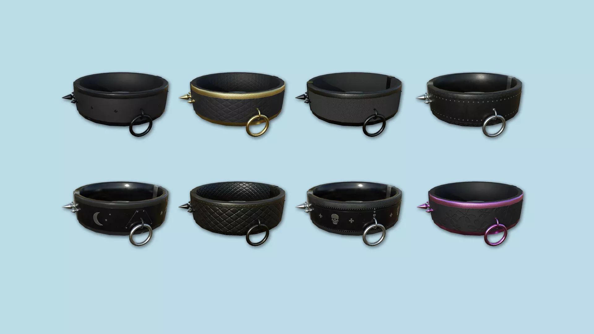 08 Gothic Choker Collar Collection - Character Design Fashion _0