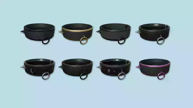 08 Gothic Choker Collar Collection - Character Design Fashion 