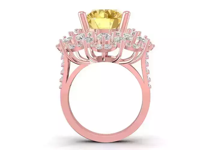 Luxury Cluster Halo Cocktail Ring for Women  702