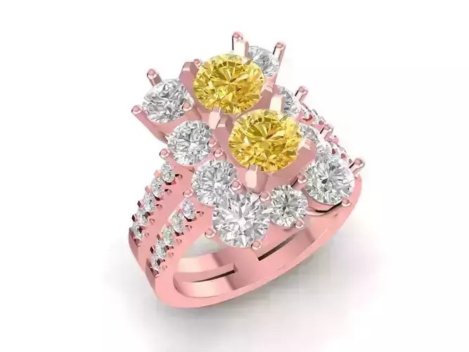 Flower Cluster Engagement Ring for Women  703