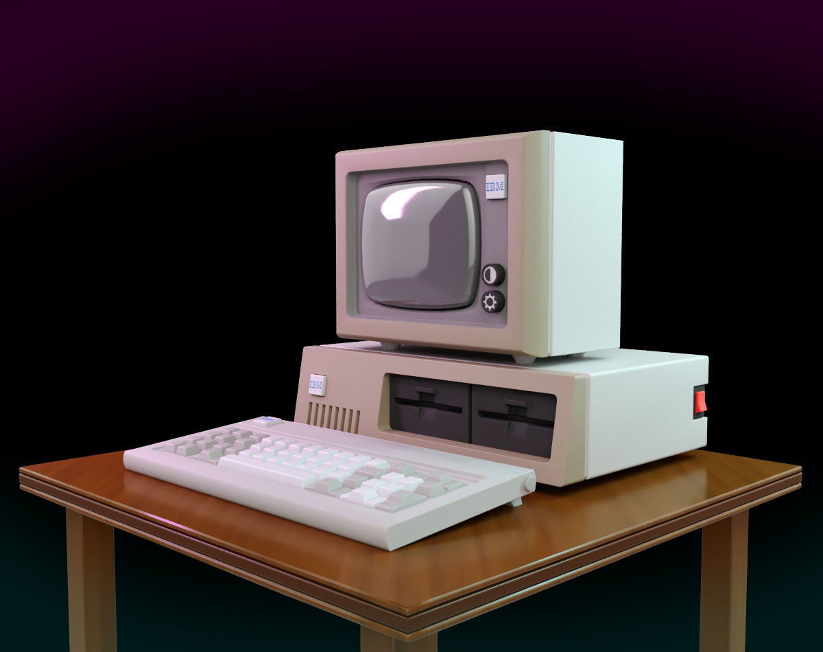 Vintage IBM PC XT Style Miniature 3D print model_22