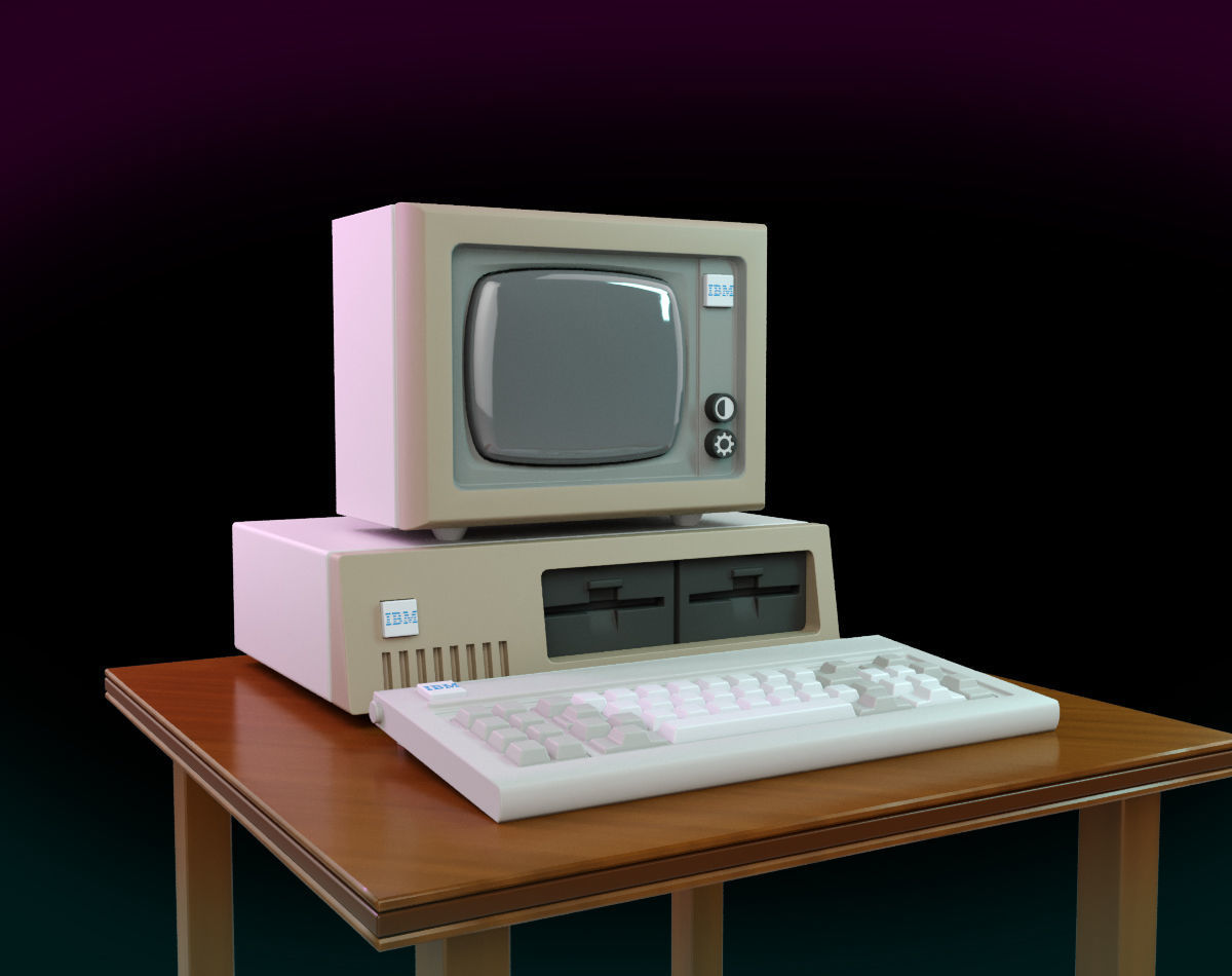 Vintage IBM PC XT Style Miniature 3D print model_3
