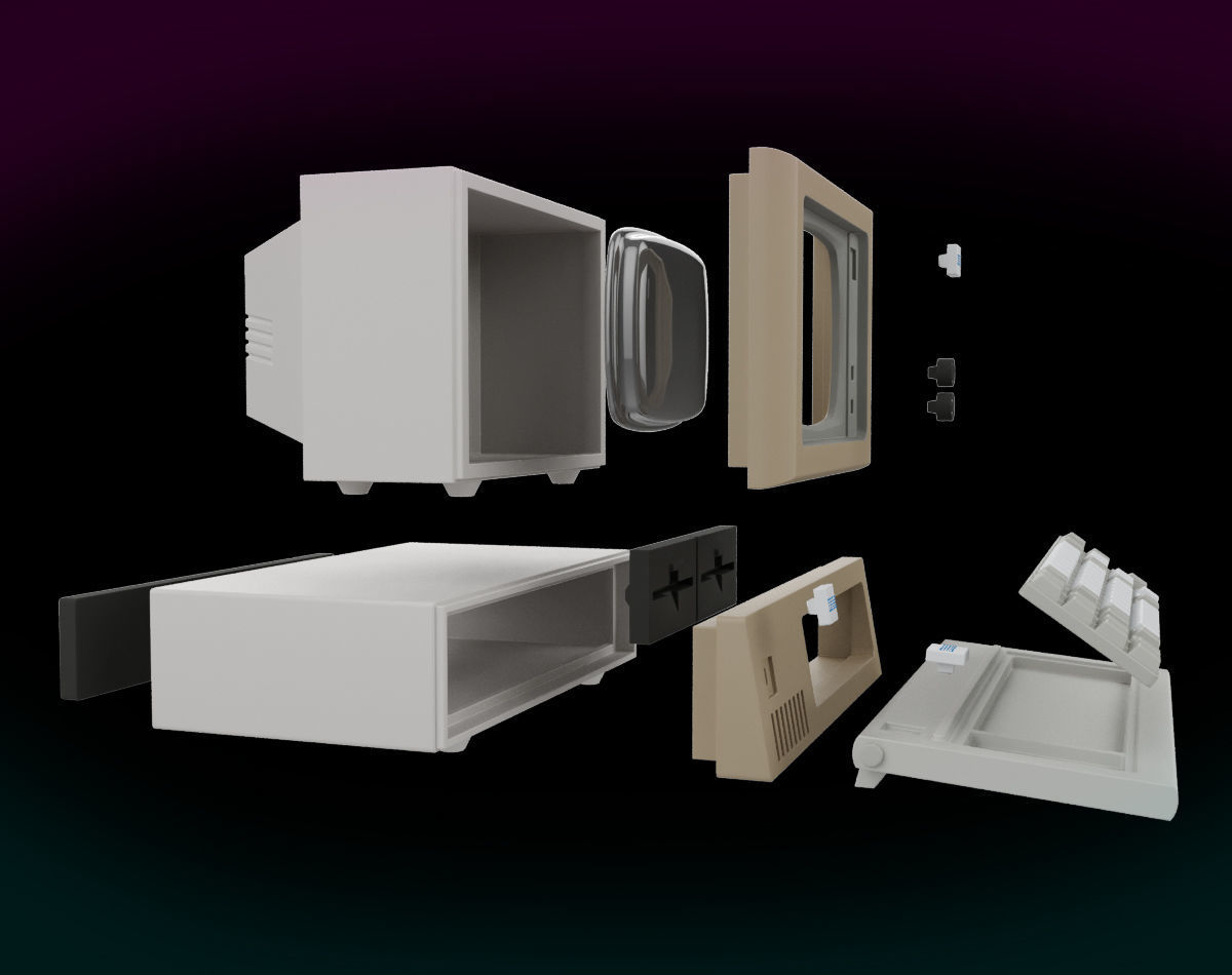 Vintage IBM PC XT Style Miniature 3D print model_27
