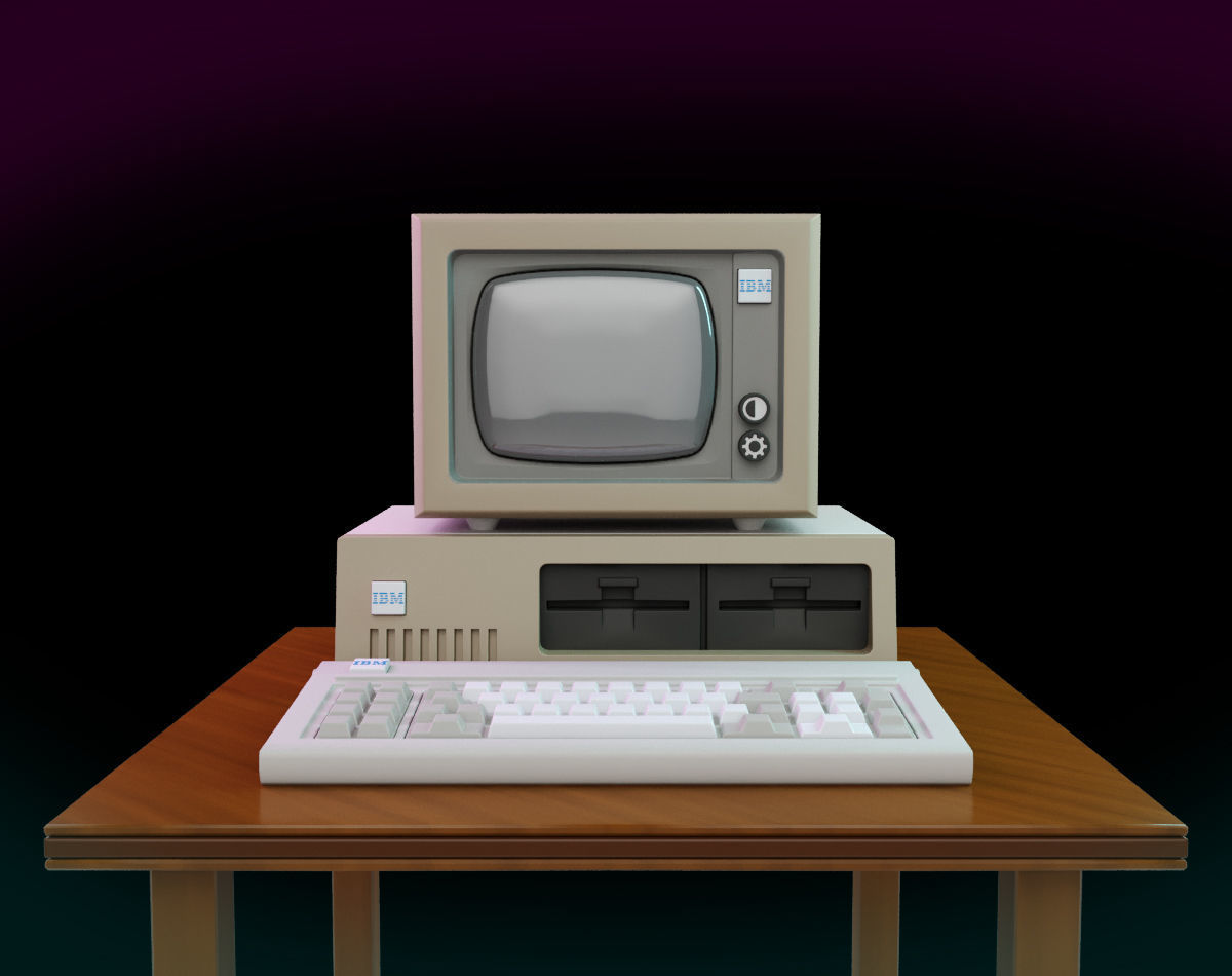 Vintage IBM PC XT Style Miniature 3D print model_1