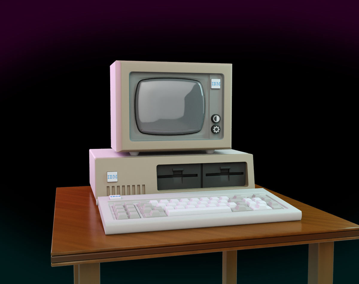 Vintage IBM PC XT Style Miniature 3D print model_2