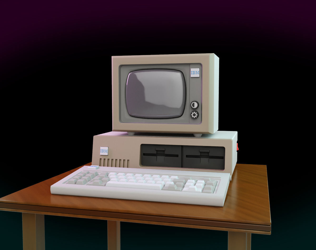 Vintage IBM PC XT Style Miniature 3D print model_24