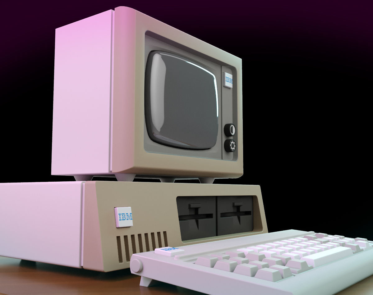 Vintage IBM PC XT Style Miniature 3D print model_26