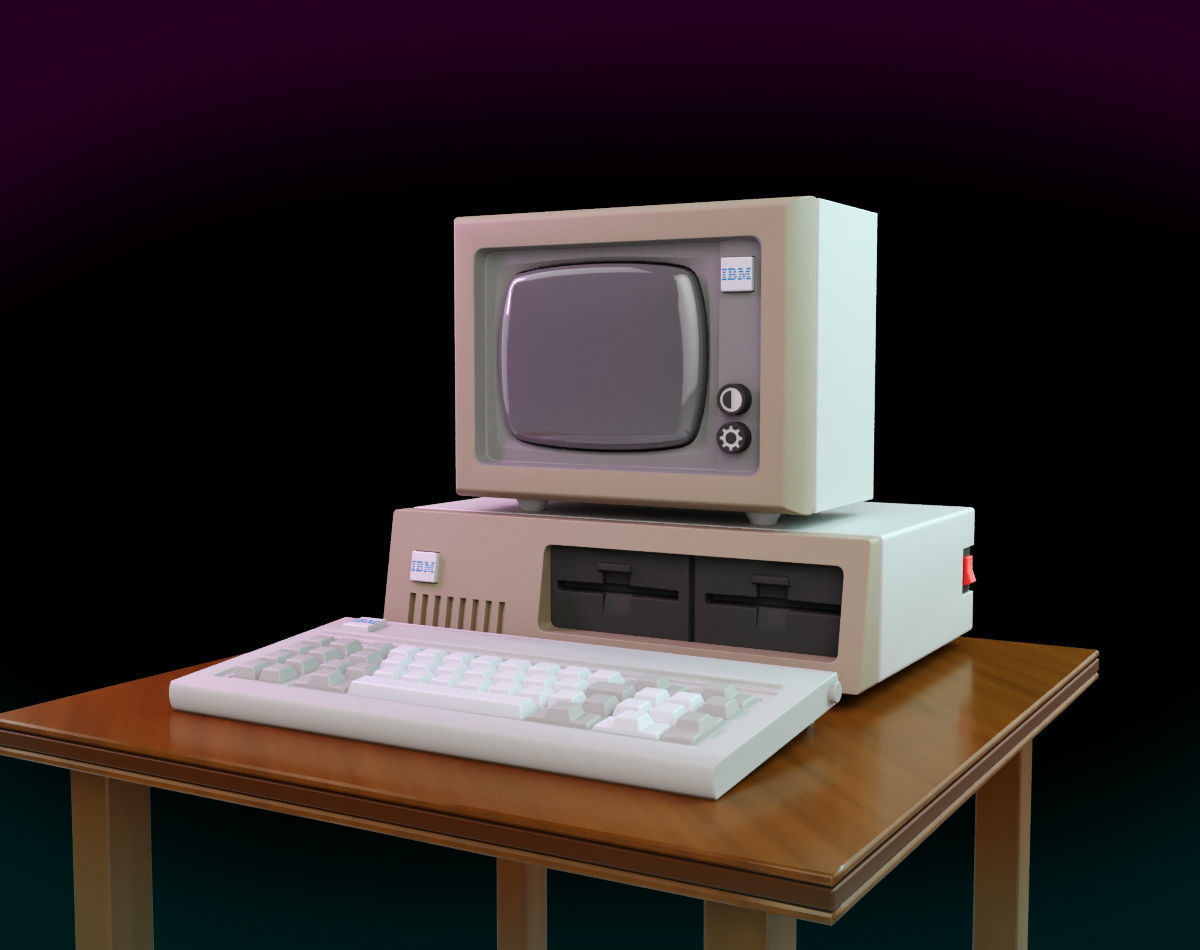 Vintage IBM PC XT Style Miniature 3D print model_23