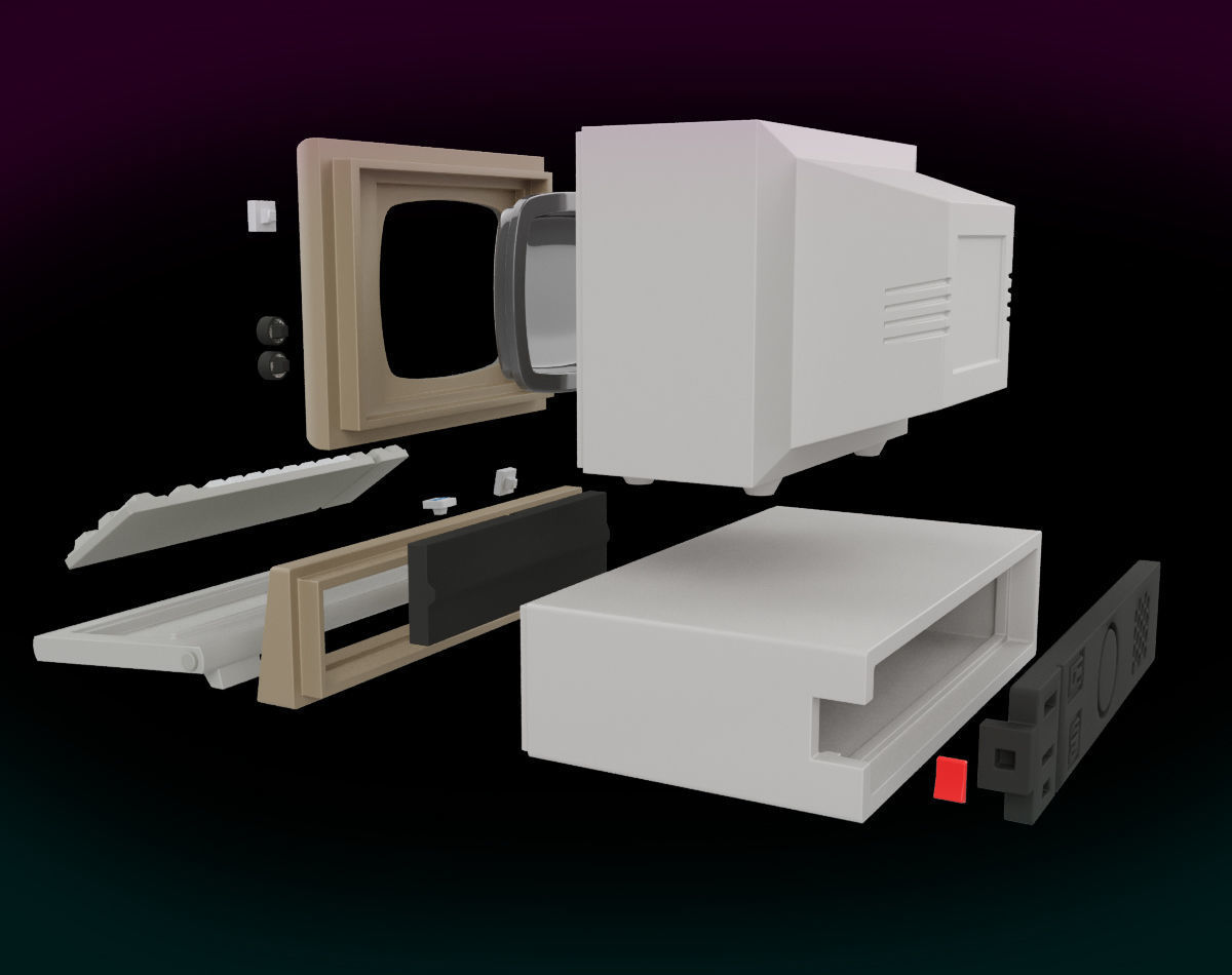 Vintage IBM PC XT Style Miniature 3D print model_28