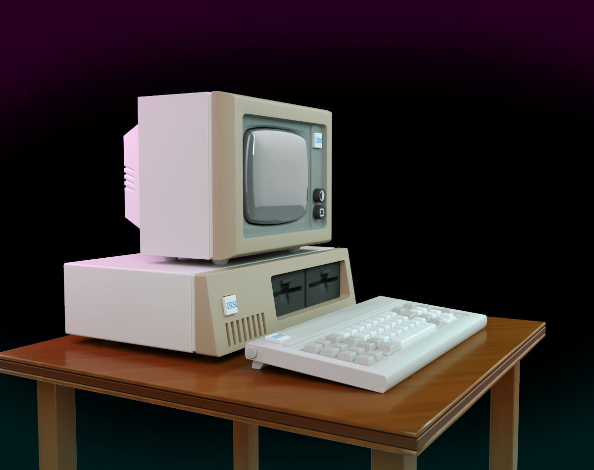Vintage IBM PC XT Style Miniature 3D print model_5