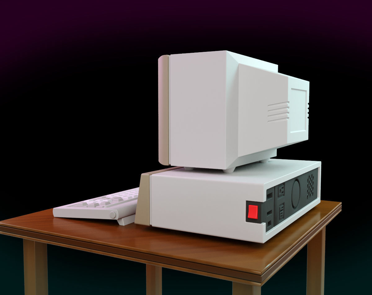 Vintage IBM PC XT Style Miniature 3D print model_17