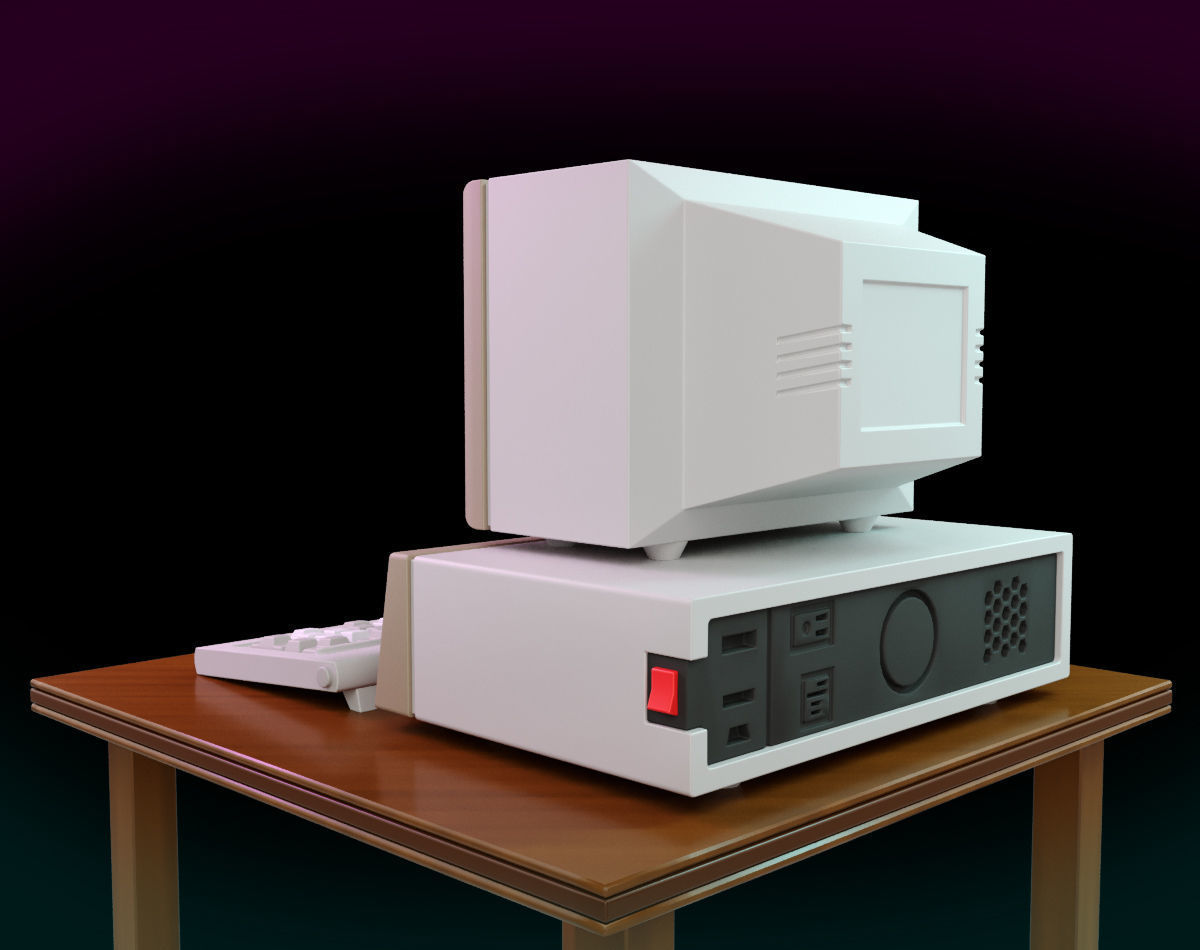 Vintage IBM PC XT Style Miniature 3D print model_16