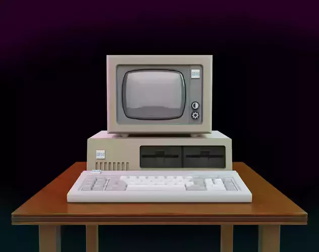 Vintage IBM PC XT Style Miniature 3D print model