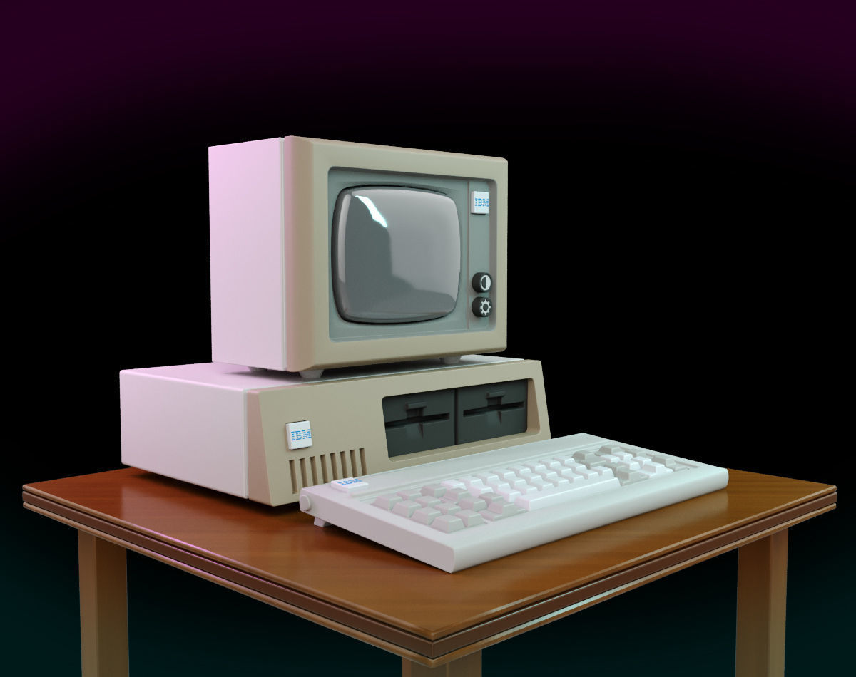 Vintage IBM PC XT Style Miniature 3D print model_4