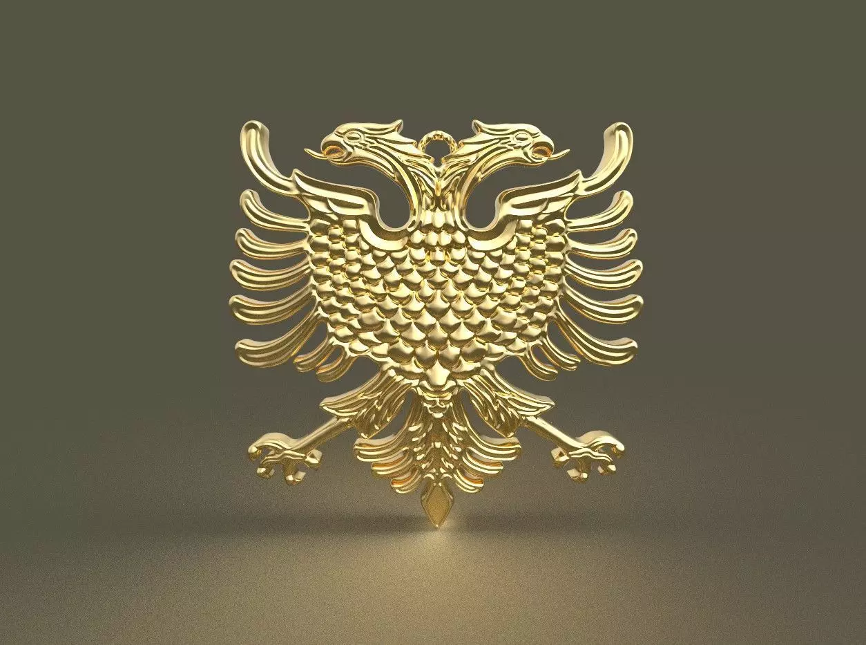 Albanian eagle pendent 3D print model_0