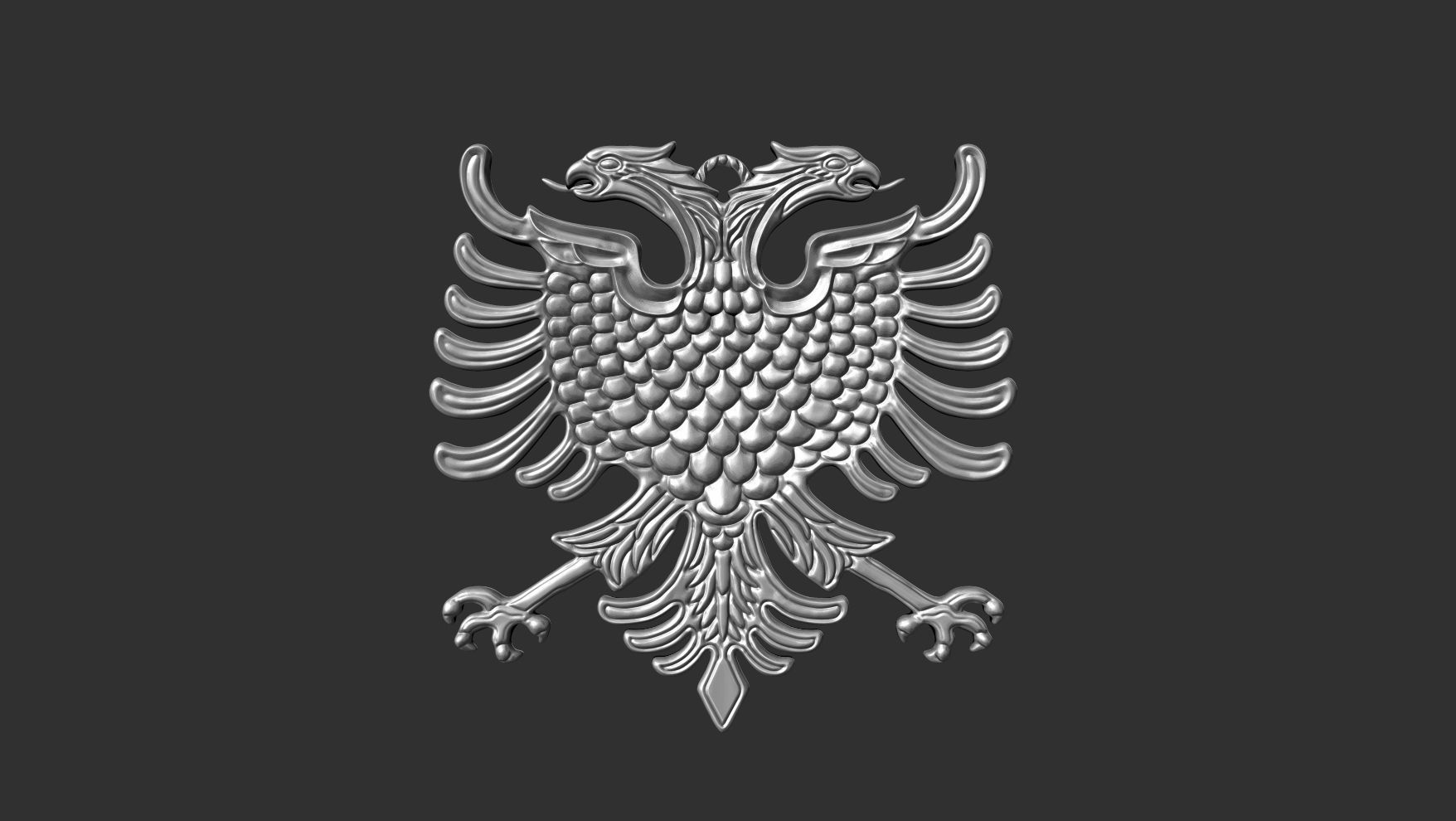Albanian eagle pendent 3D print model_6
